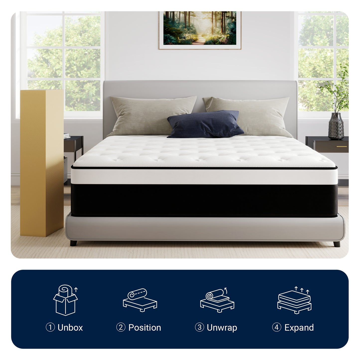 lemontalking 8/10/12 INCH TWIN FULL QUEEN KING MATTRESS ,HYBRID MATTRESSES MEDIUM FIRM IN A BOX