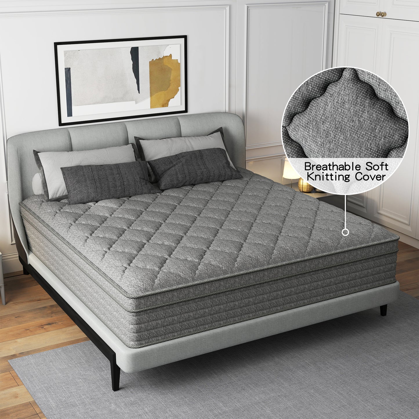 lemontalking 12/14 INCH TWIN FULL QUEEN KING MATTRESS ,HYBRID MATTRESSES MEDIUM FIRM IN A BOX