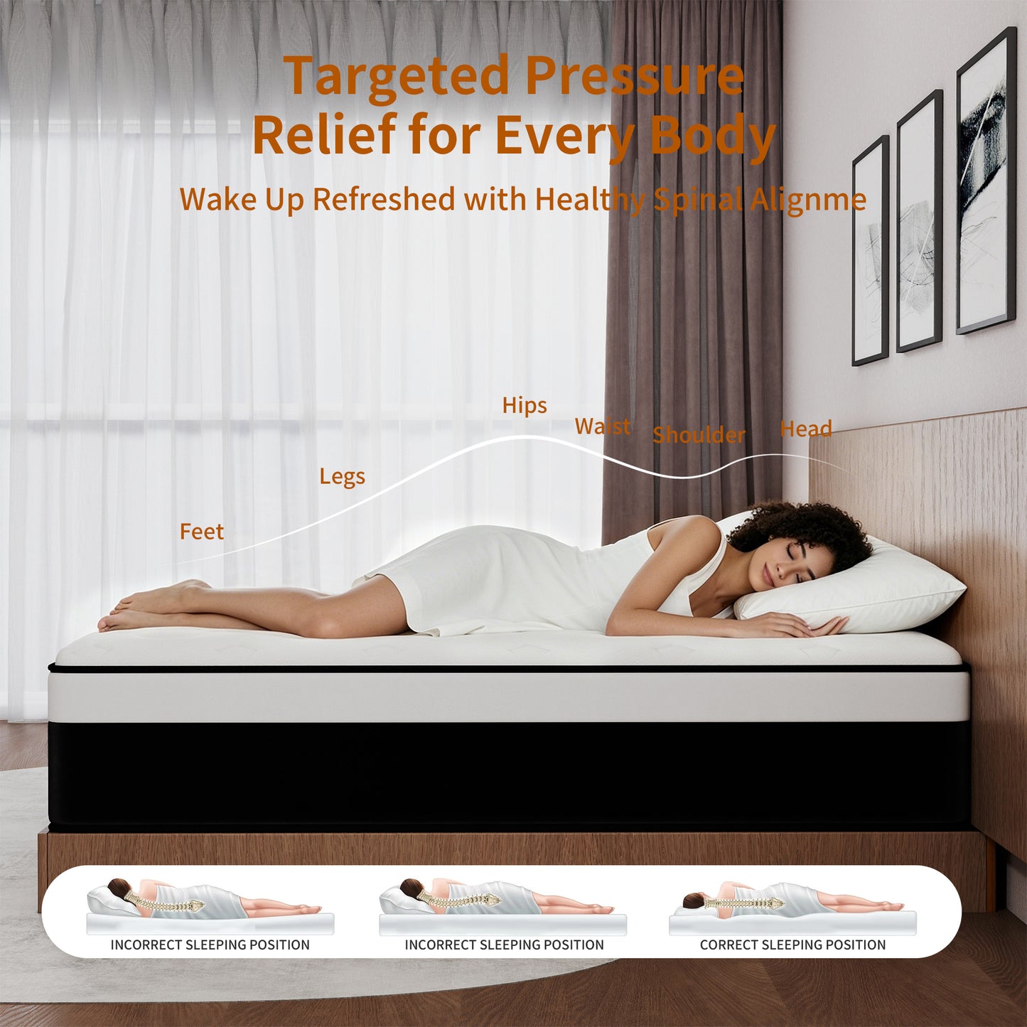 Mokiiya 8/10/12/14 INCH TWIN FULL QUEEN KING MATTRESS ,HYBRID MATTRESSES MEDIUM FIRM IN A BOX