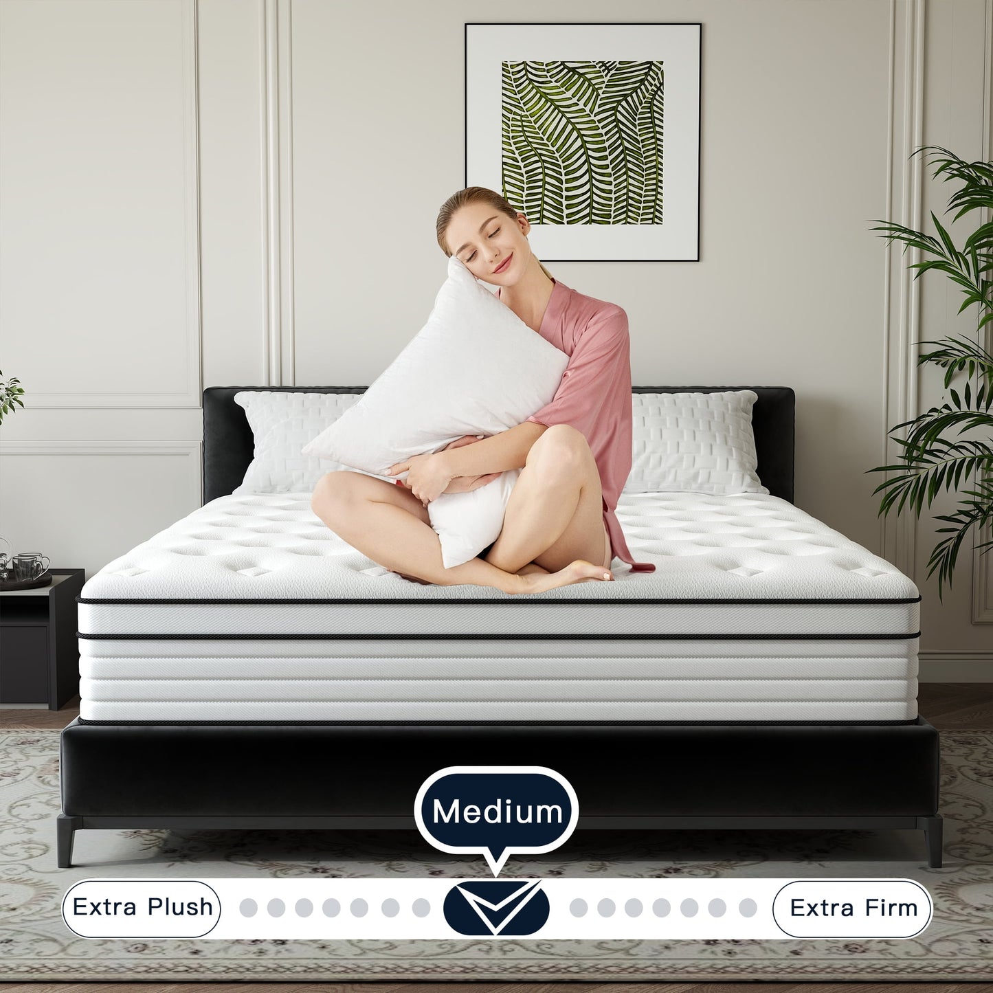 Yilicy 12/14 INCH TWIN FULL QUEEN KING ADULT MATTRESS WITH POCKET SPRING HYBRID MEMORY FOAM MEDIUM FIRM MATTRESS