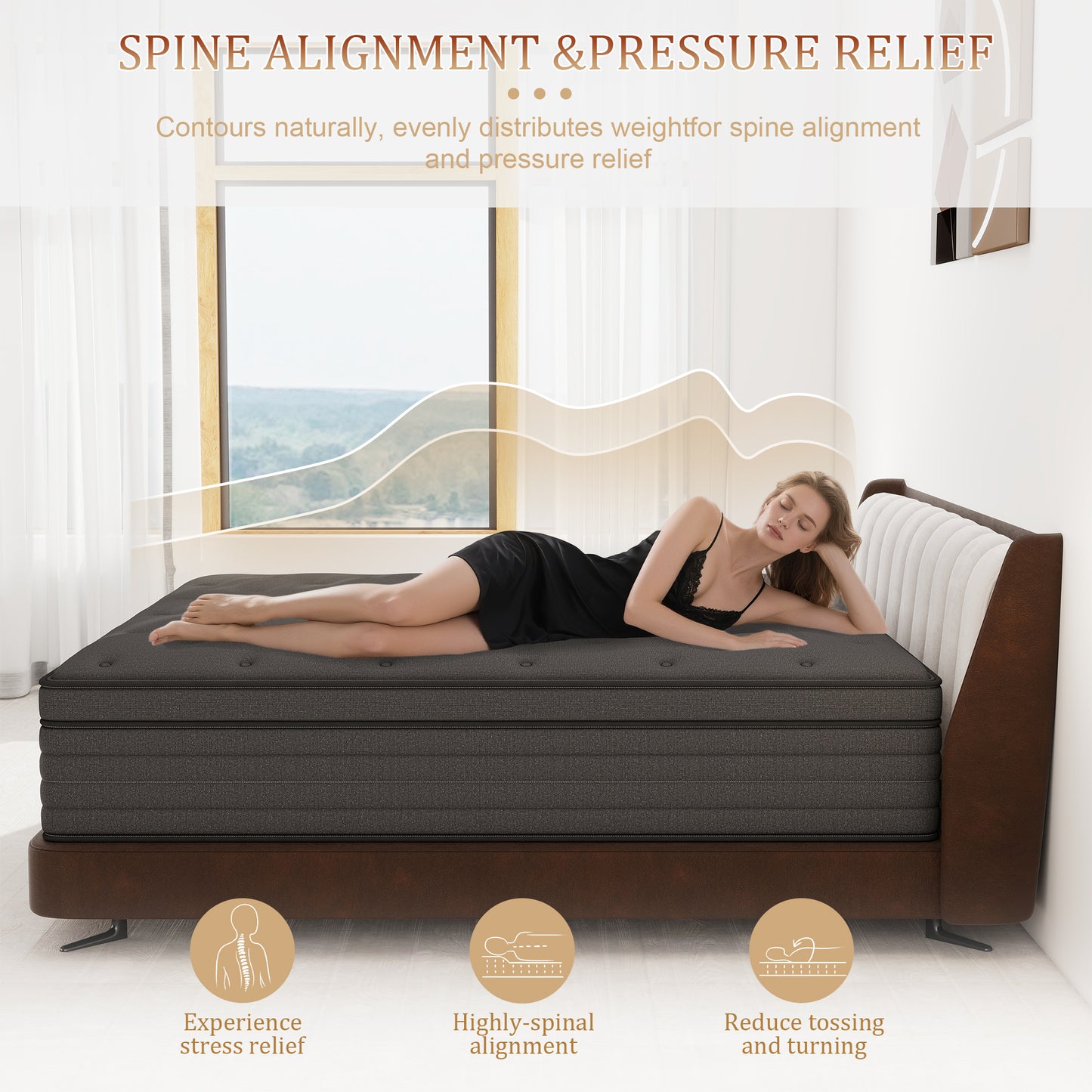 CICIMLU 12/14 INCH TWIN FULL QUEEN KING MATTRESS ,HYBRID MATTRESSES MEDIUM FIRM IN A BOX