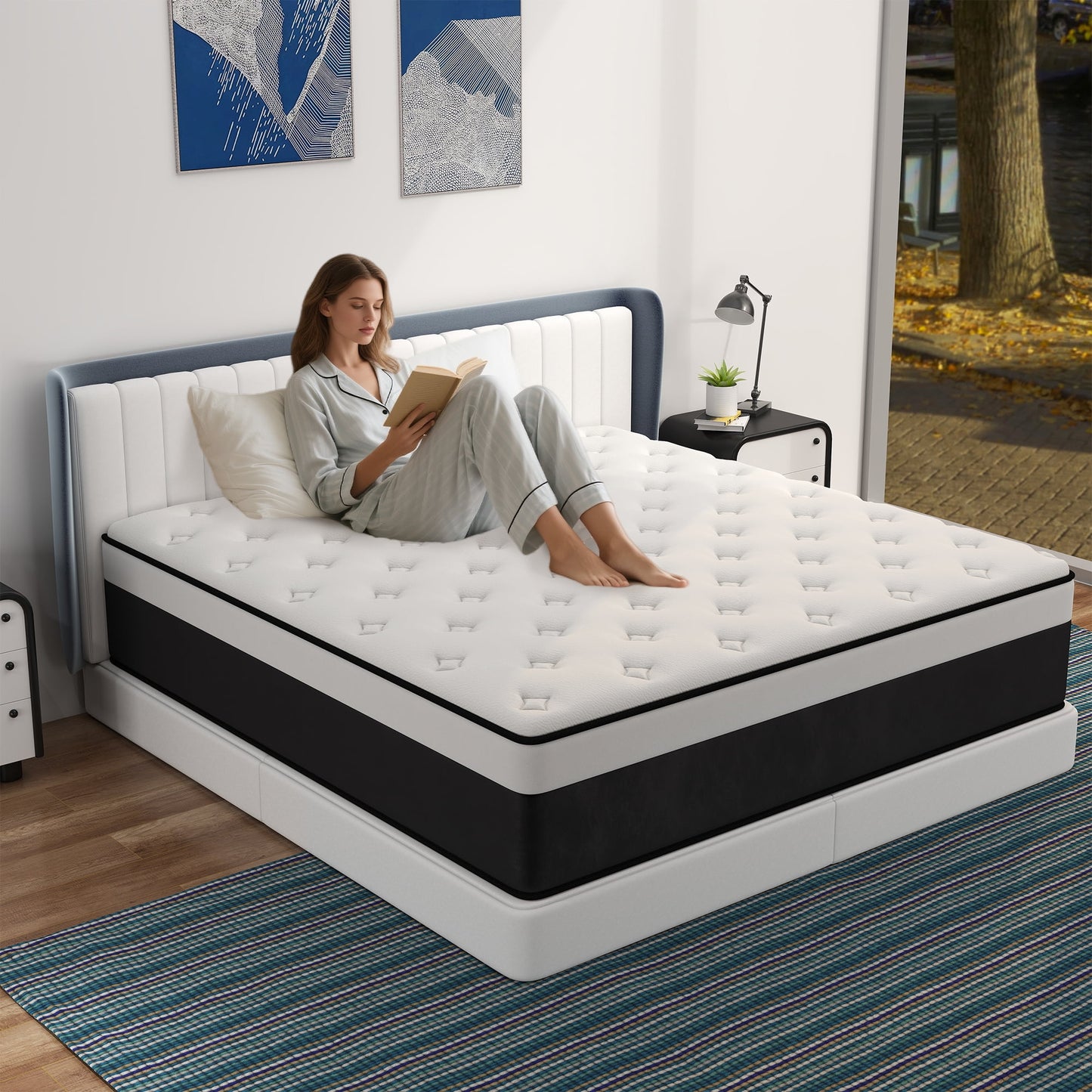 Mulinature 10/12/14 INCH TWIN FULL QUEEN KING SIZE MATTRESS MEDIUM COMFORT FULL SIZE FOR ADULT HYBRID MATTRESS IN A BOX