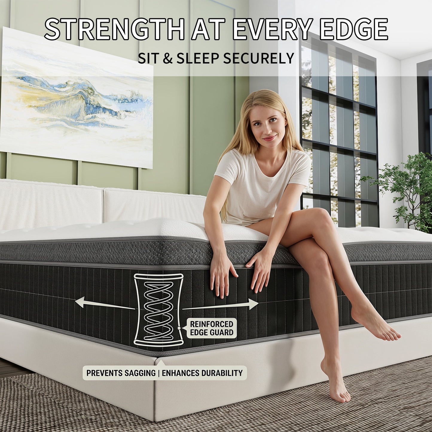 Abunitt 10/12/14 INCH TWIN FULL QUEEN KING MATTRESS MEDIUM COMFORT TWIN SIZE FOR ADULT HYBRID MATTRESS IN A BOX