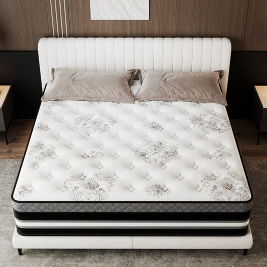 Abunitt 12/14 INCH TWIN FULL QUEEN KING MATTRESS MEDIUM COMFORT TWIN SIZE FOR ADULT HYBRID MATTRESS IN A BOX
