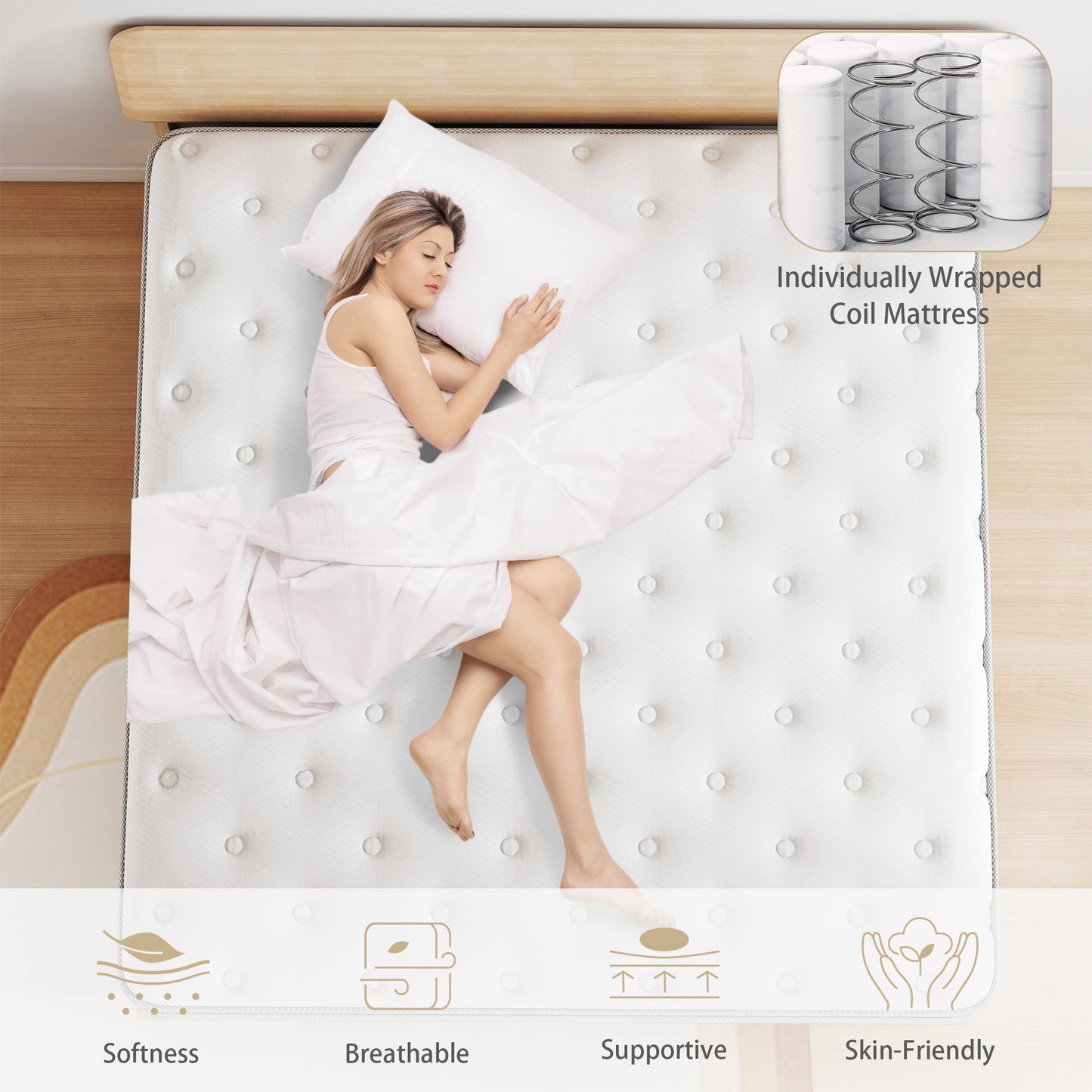 Yilicy 10/12/14 INCH TWIN FULL QUEEN KING ADULT MATTRESS WITH POCKET SPRING HYBRID MEMORY FOAM MEDIUM FIRM MATTRESS