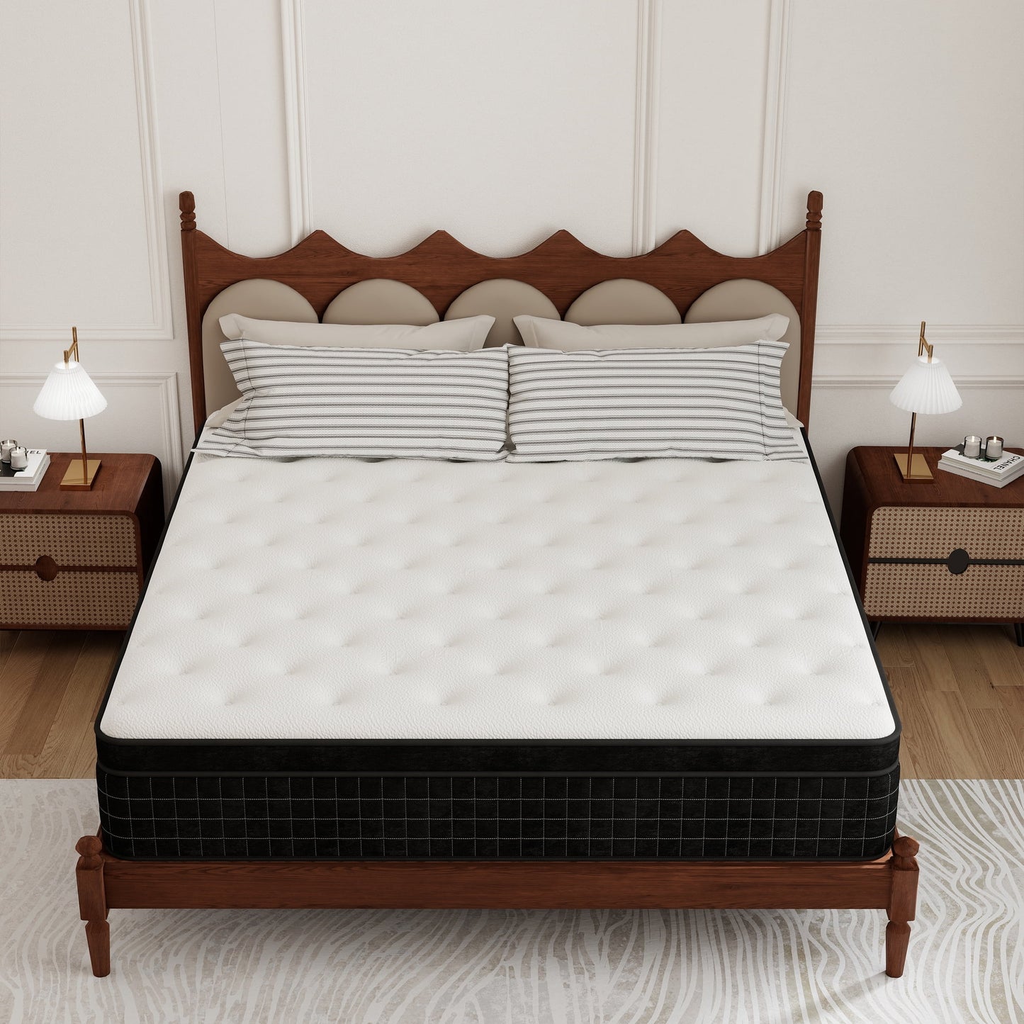 Mokiiya 12/14 INCH TWIN FULL QUEEN KING MATTRESS ,HYBRID MATTRESSES MEDIUM FIRM IN A BOX