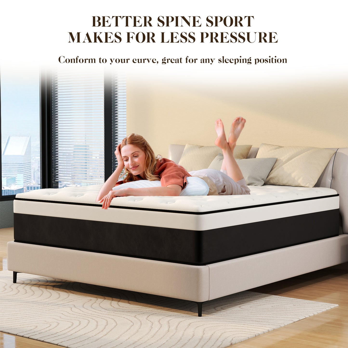 Kviwasha 10/12/14 INCH TWIN FULL QUEEN KING MATTRESS MEDIUM COMFORT TWIN SIZE FOR ADULT HYBRID MATTRESS IN A BOX