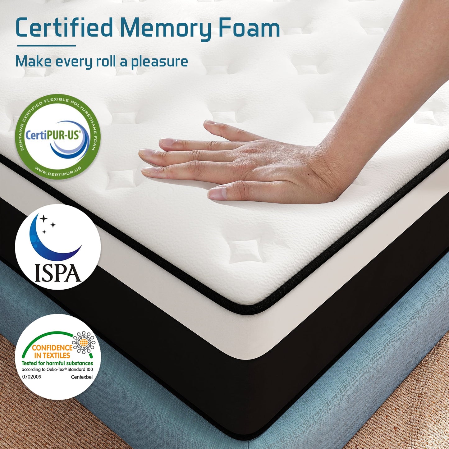 Yilicy 10/12/14 INCH TWIN FULL QUEEN KING ADULT MATTRESS WITH POCKET SPRING HYBRID MEMORY FOAM MEDIUM FIRM MATTRESS