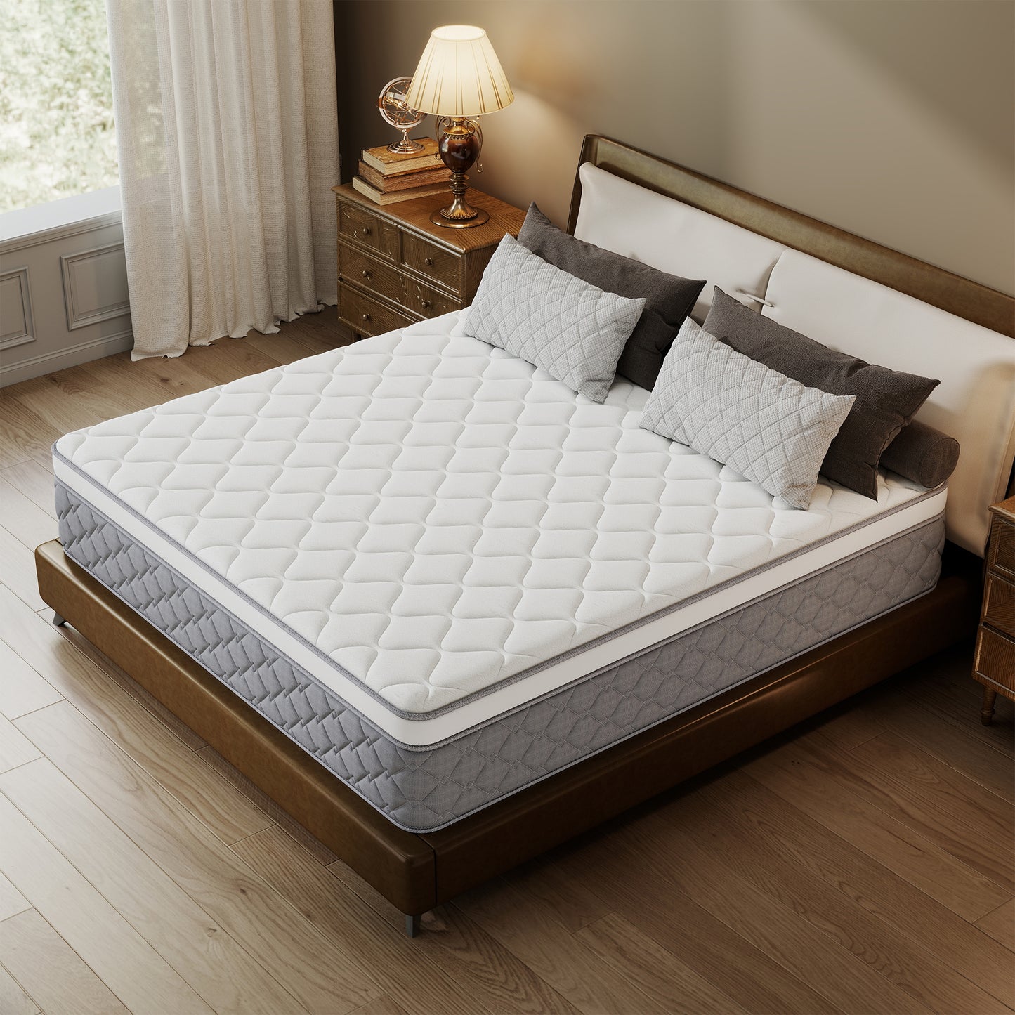 Yilicy 12/14 INCH TWIN FULL QUEEN KING ADULT MATTRESS WITH POCKET SPRING HYBRID MEMORY FOAM MEDIUM FIRM MATTRESS