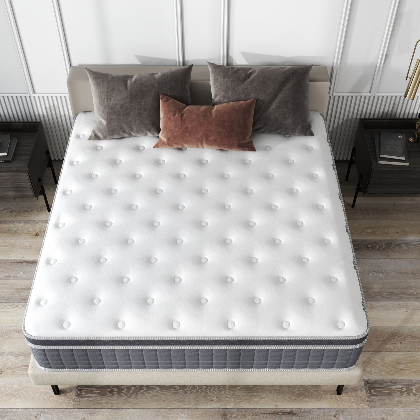 lemontalking 12/14 INCH TWIN FULL QUEEN KING MATTRESS ,HYBRID MATTRESSES MEDIUM FIRM IN A BOX