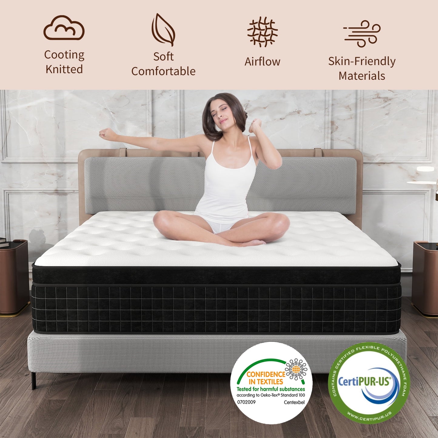 DalisTairy 12/14 INCH TWIN FULL QUEEN KING MATTRESS ,HYBRID MATTRESSES MEDIUM FIRM IN A BOX