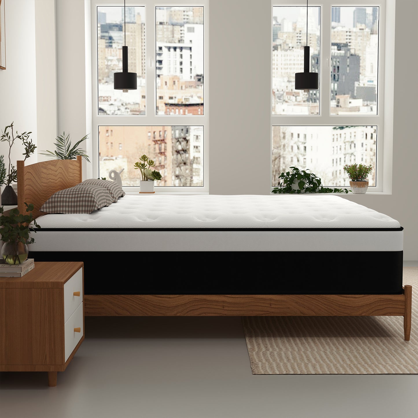 Kviwasha 8 /10/12/14 INCH TWIN FULL QUEEN KING HYBRID MEMORY FOAM MATTRESS IN A BOX MEDIUM FIRM SOFT AND BREATHABLE