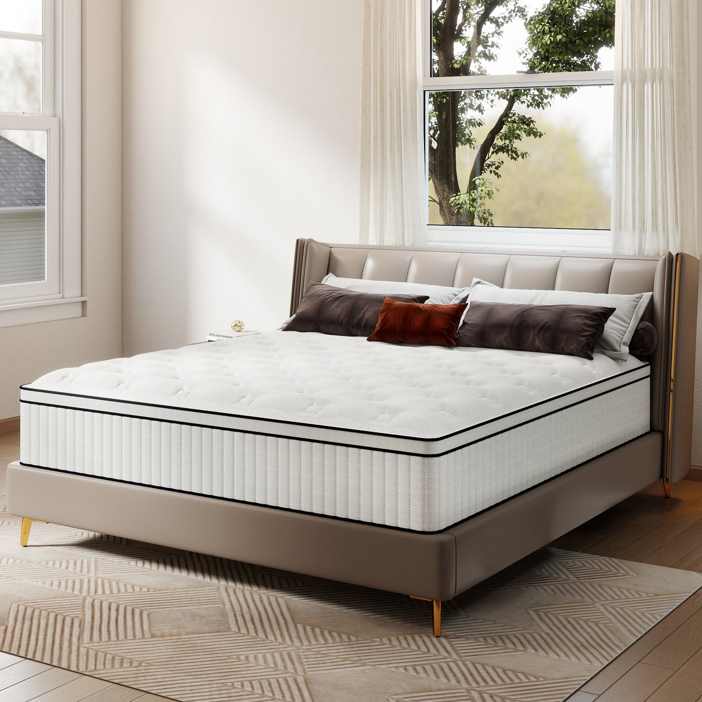 lemontalking 12/14 INCH TWIN FULL QUEEN KING MATTRESS ,HYBRID MATTRESSES MEDIUM FIRM IN A BOX