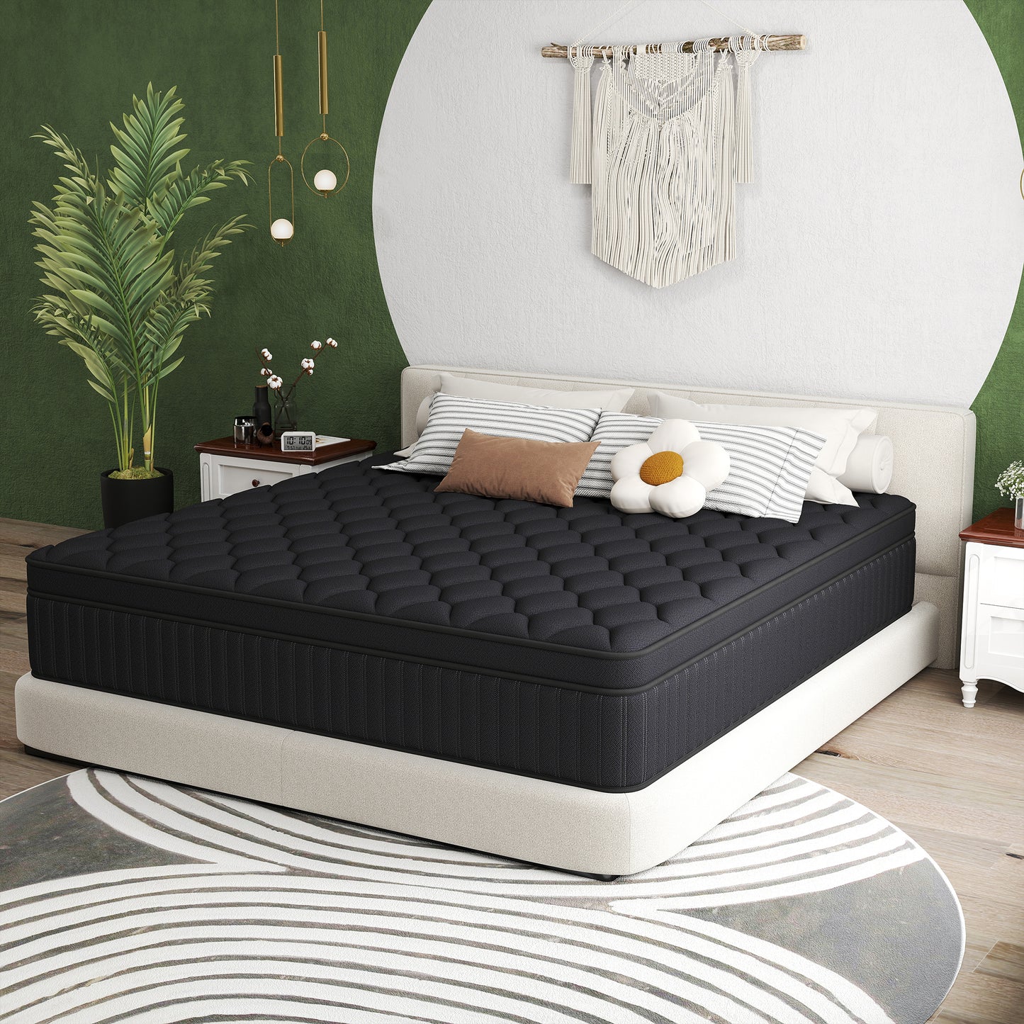 Kviwasha 12/14 INCH TWIN FULL QUEEN KING MATTRESS MEDIUM COMFORT TWIN SIZE FOR ADULT HYBRID MATTRESS IN A BOX