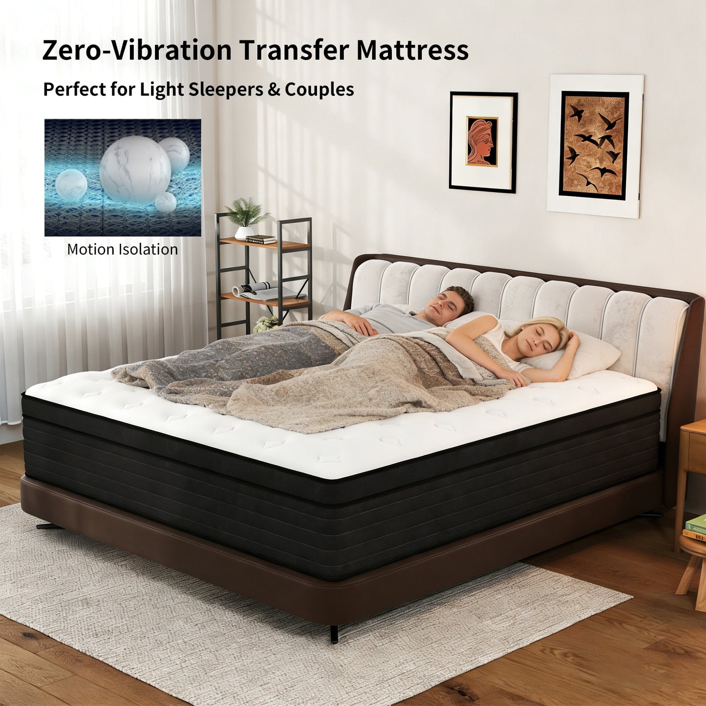 Mokiiya 8/10/12/14 INCH TWIN FULL QUEEN KING MATTRESS ,HYBRID MATTRESSES MEDIUM FIRM IN A BOX