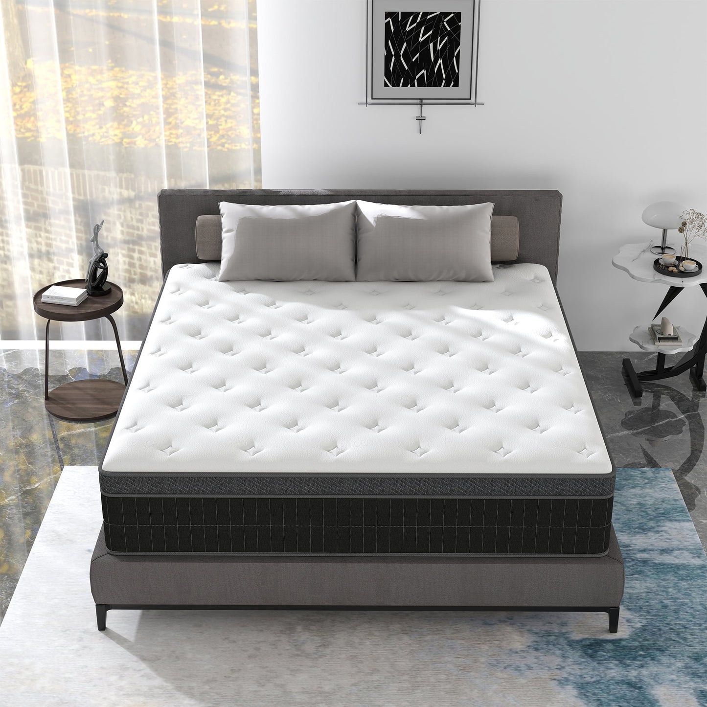 Mokiiya 10/12/14 INCH TWIN FULL QUEEN KING MATTRESS MEDIUM COMFORT TWIN SIZE FOR ADULT HYBRID MATTRESS IN A BOX
