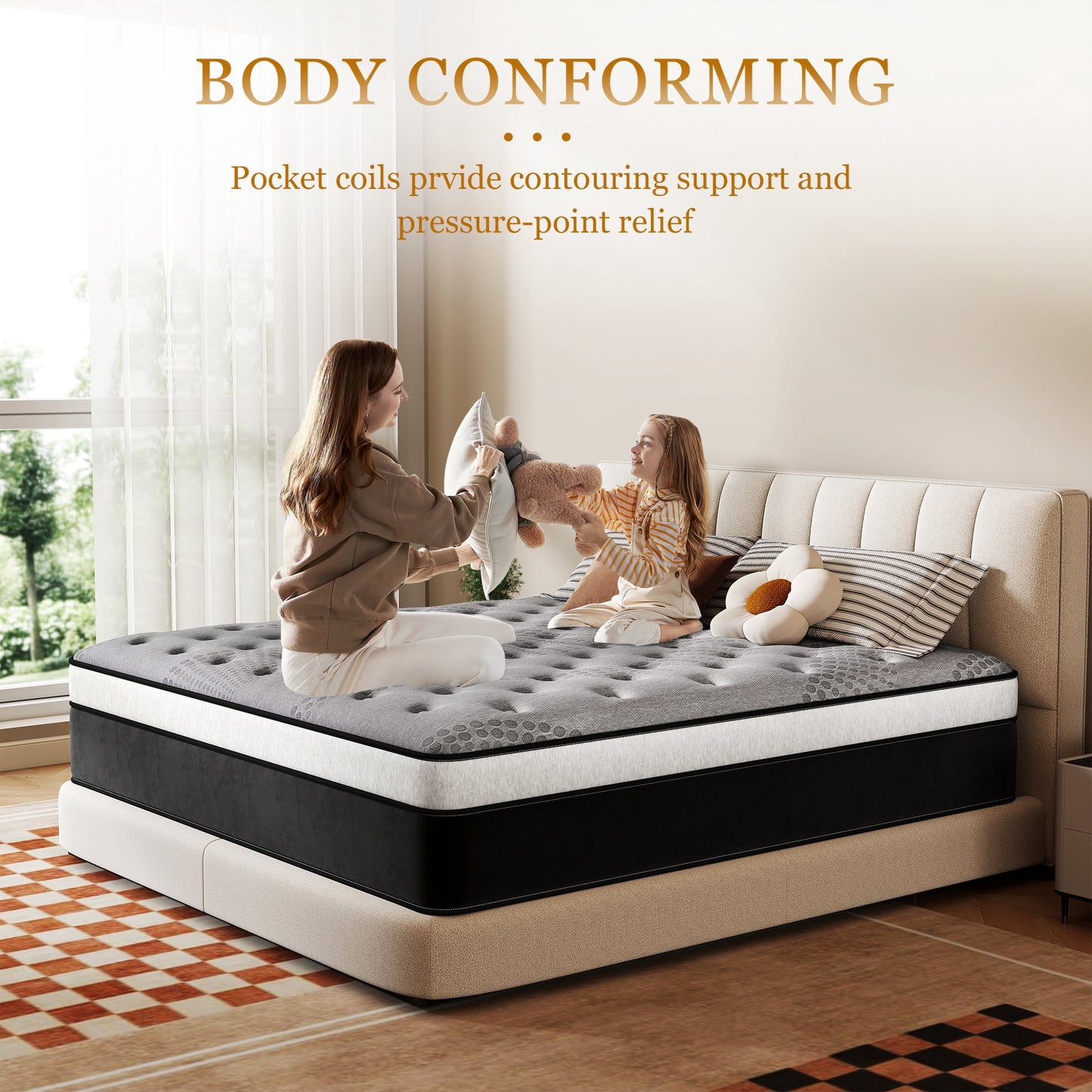 Abunitt 12/14 INCH TWIN FULL QUEEN KING MATTRESS MEDIUM COMFORT TWIN SIZE FOR ADULT HYBRID MATTRESS IN A BOX
