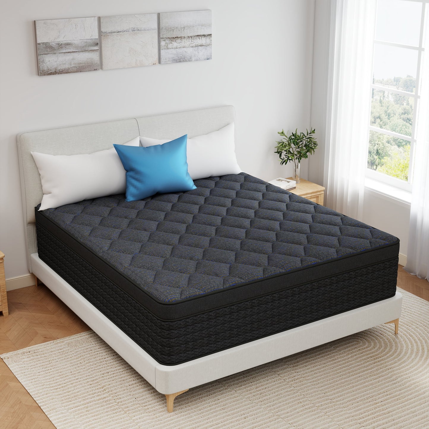 Kviwasha 12/14 INCH TWIN FULL QUEEN KING MATTRESS MEDIUM COMFORT TWIN SIZE FOR ADULT HYBRID MATTRESS IN A BOX