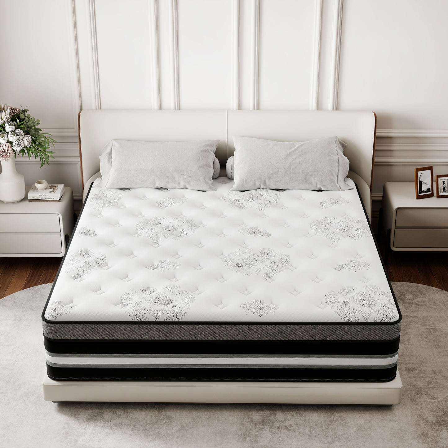 lemontalking 12/14 INCH TWIN FULL QUEEN KING MATTRESS ,HYBRID MATTRESSES MEDIUM FIRM IN A BOX