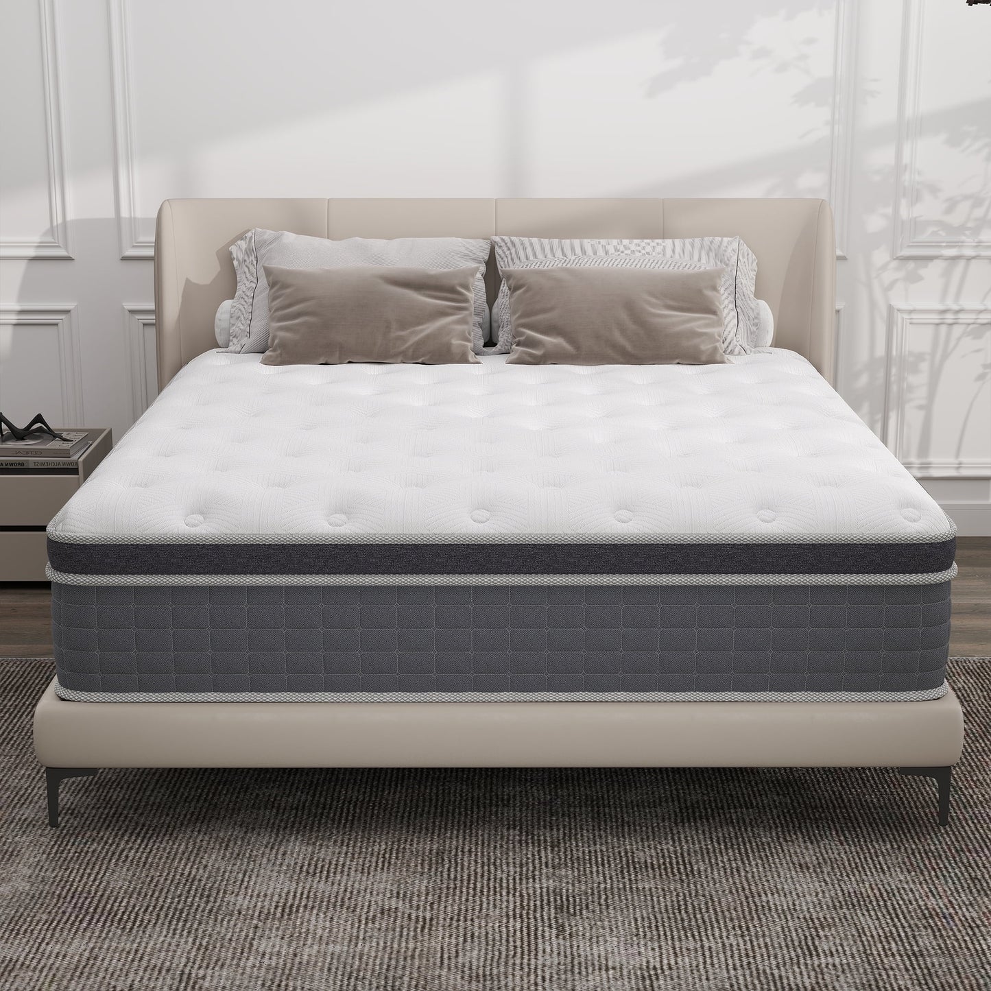 Mulinature 10/12/14 INCH TWIN FULL QUEEN KING MATTRESS MEDIUM COMFORT TWIN SIZE FOR ADULT HYBRID MATTRESS IN A BOX