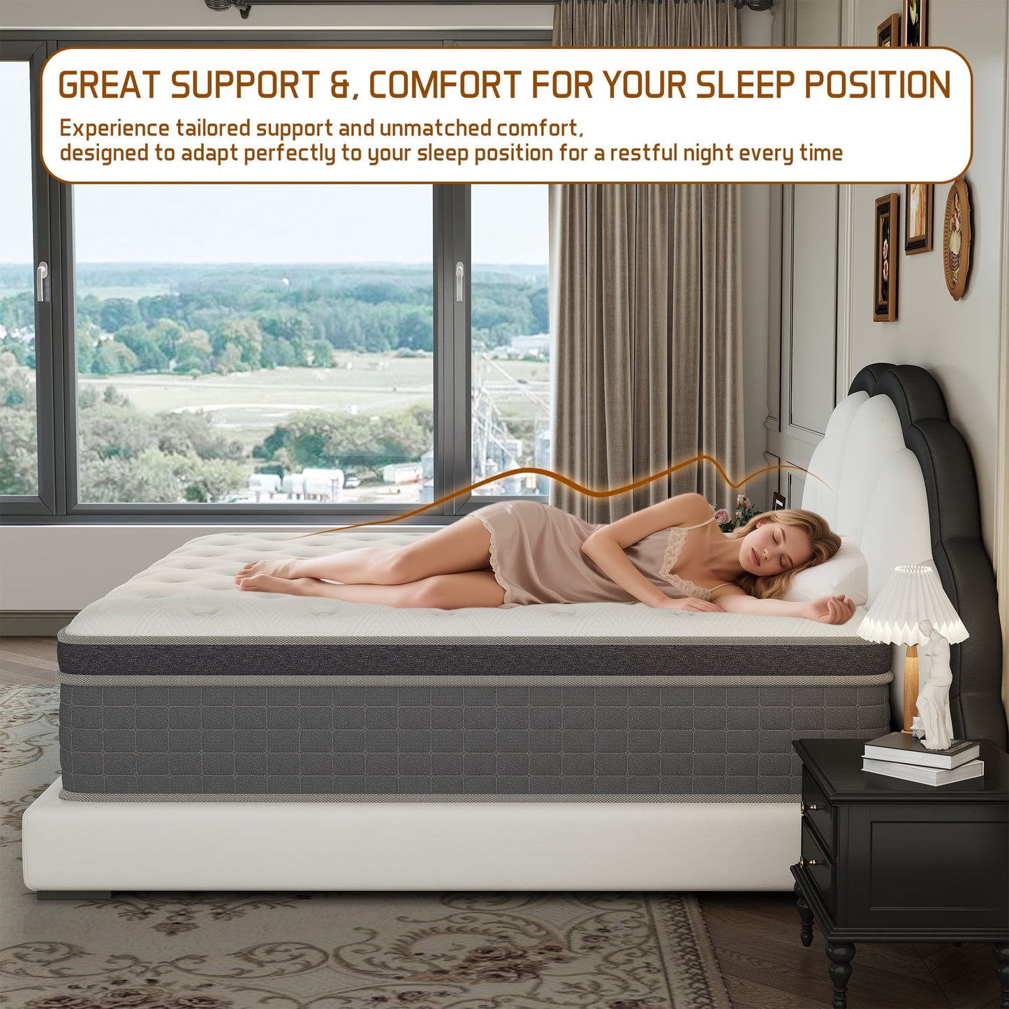 Kviwasha 10/12/14 INCH TWIN FULL QUEEN KING MATTRESS MEDIUM COMFORT TWIN SIZE FOR ADULT HYBRID MATTRESS IN A BOX