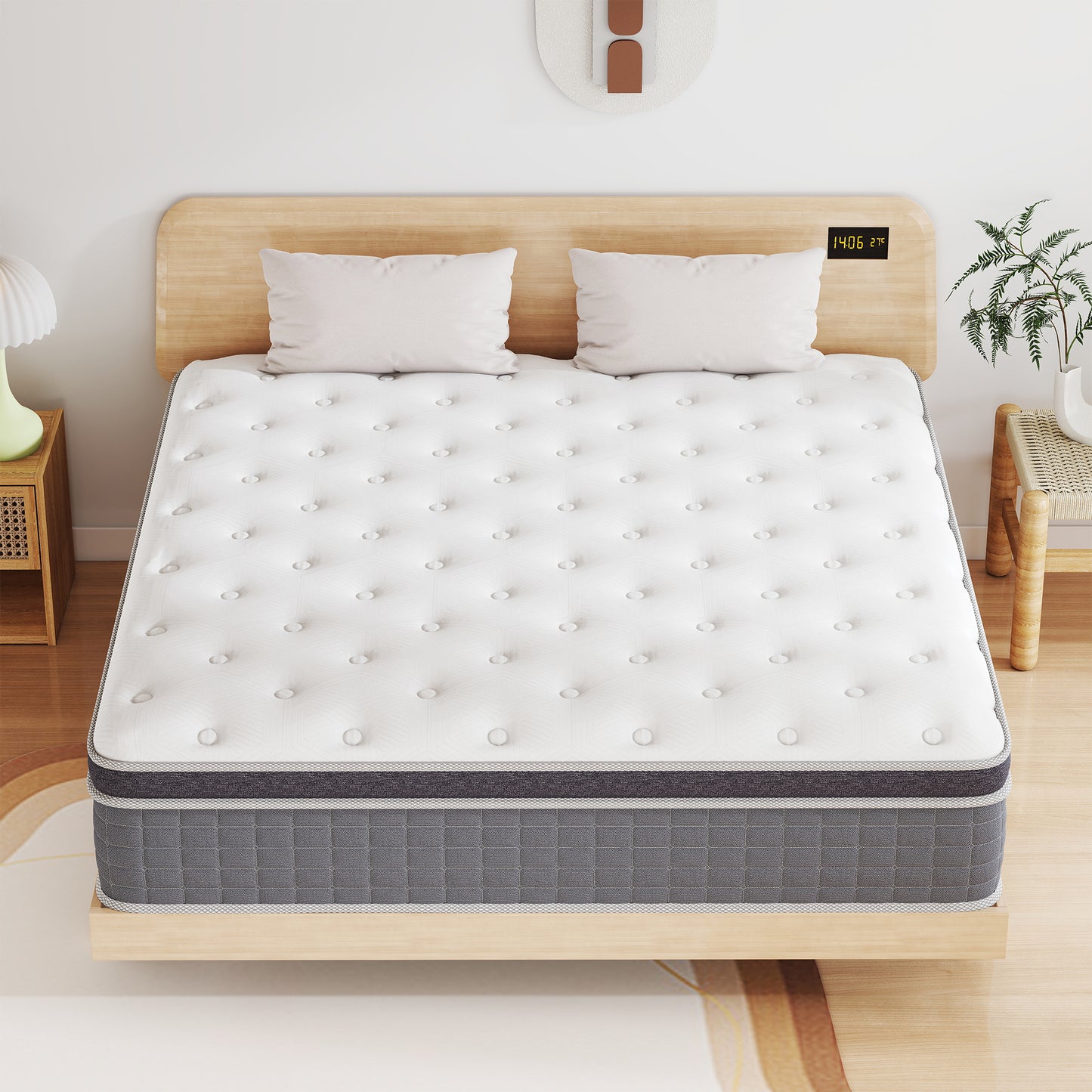 Yilicy 10/12/14 INCH TWIN FULL QUEEN KING ADULT MATTRESS WITH POCKET SPRING HYBRID MEMORY FOAM MEDIUM FIRM MATTRESS