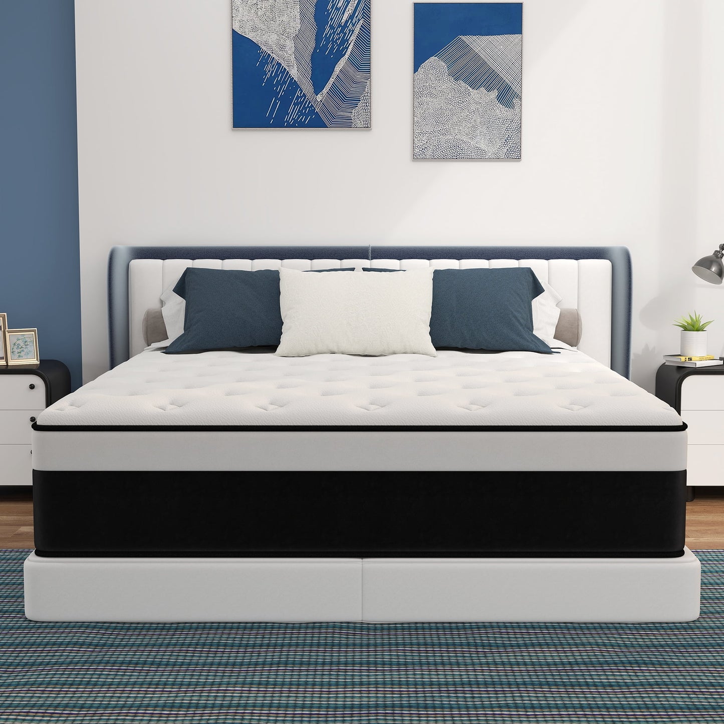 Mulinature 10/12/14 INCH TWIN FULL QUEEN KING SIZE MATTRESS MEDIUM COMFORT FULL SIZE FOR ADULT HYBRID MATTRESS IN A BOX