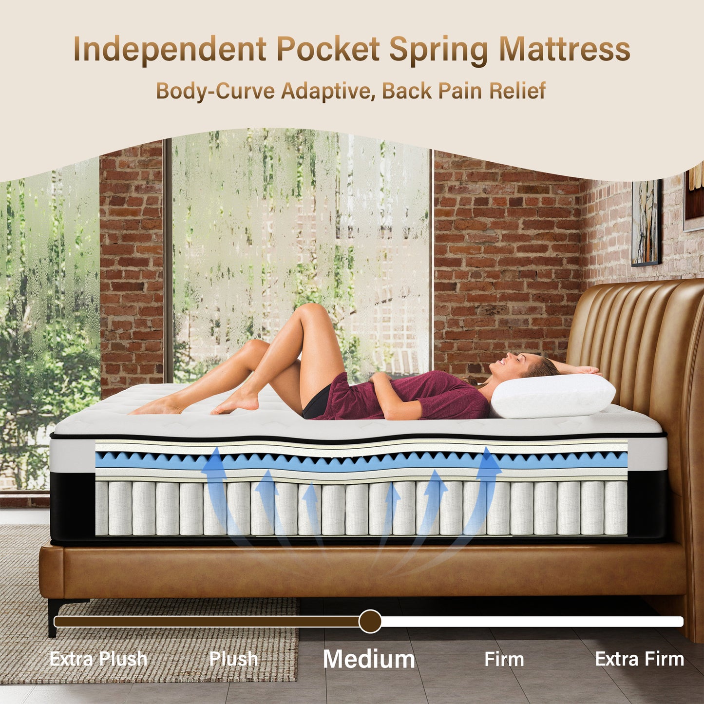 Kviwasha 8/10/12/14 INCH TWIN FULL QUEEN KING MATTRESS MEDIUM COMFORT TWIN SIZE FOR ADULT HYBRID MATTRESS IN A BOX
