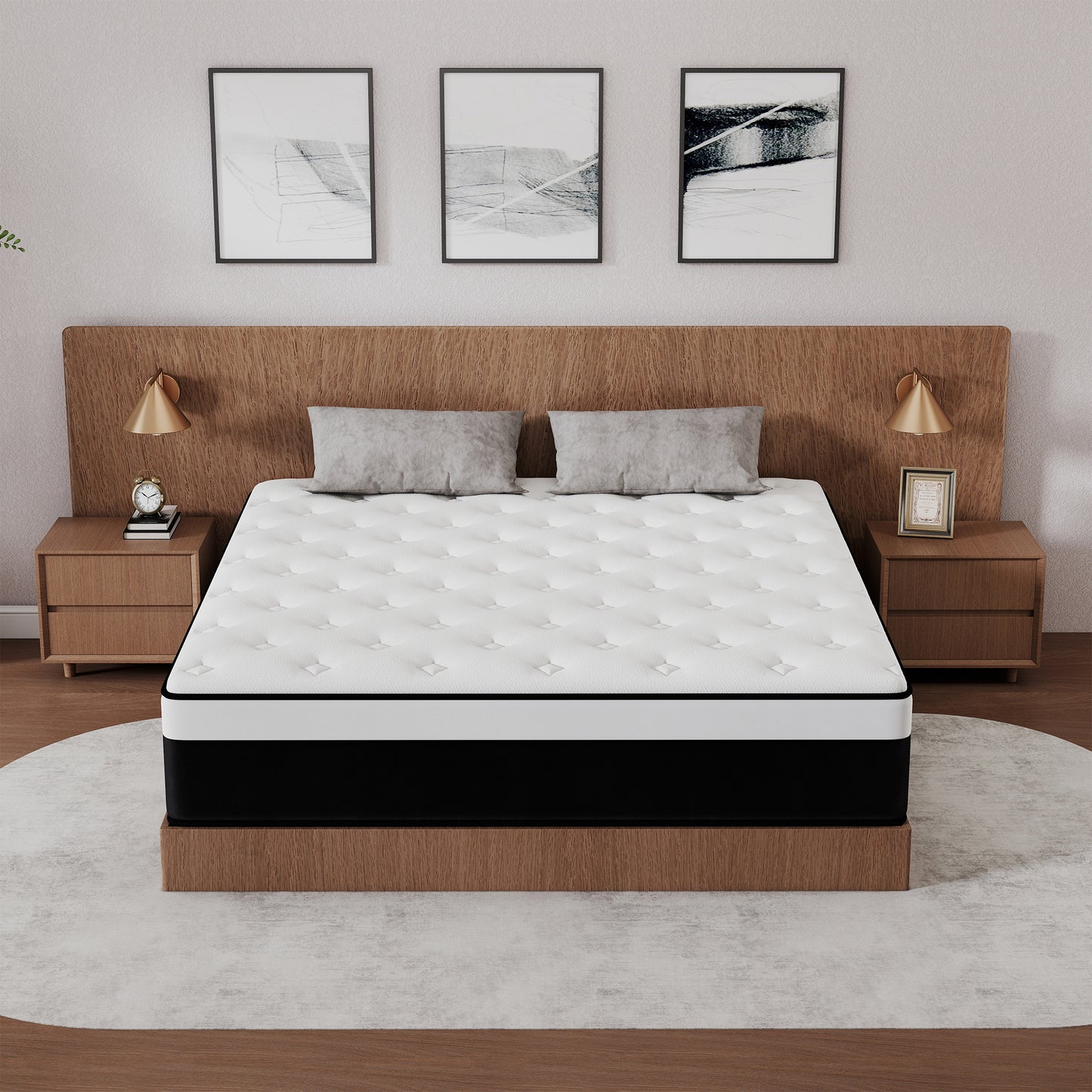 Mokiiya 8/10/12/14 INCH TWIN FULL QUEEN KING MATTRESS ,HYBRID MATTRESSES MEDIUM FIRM IN A BOX