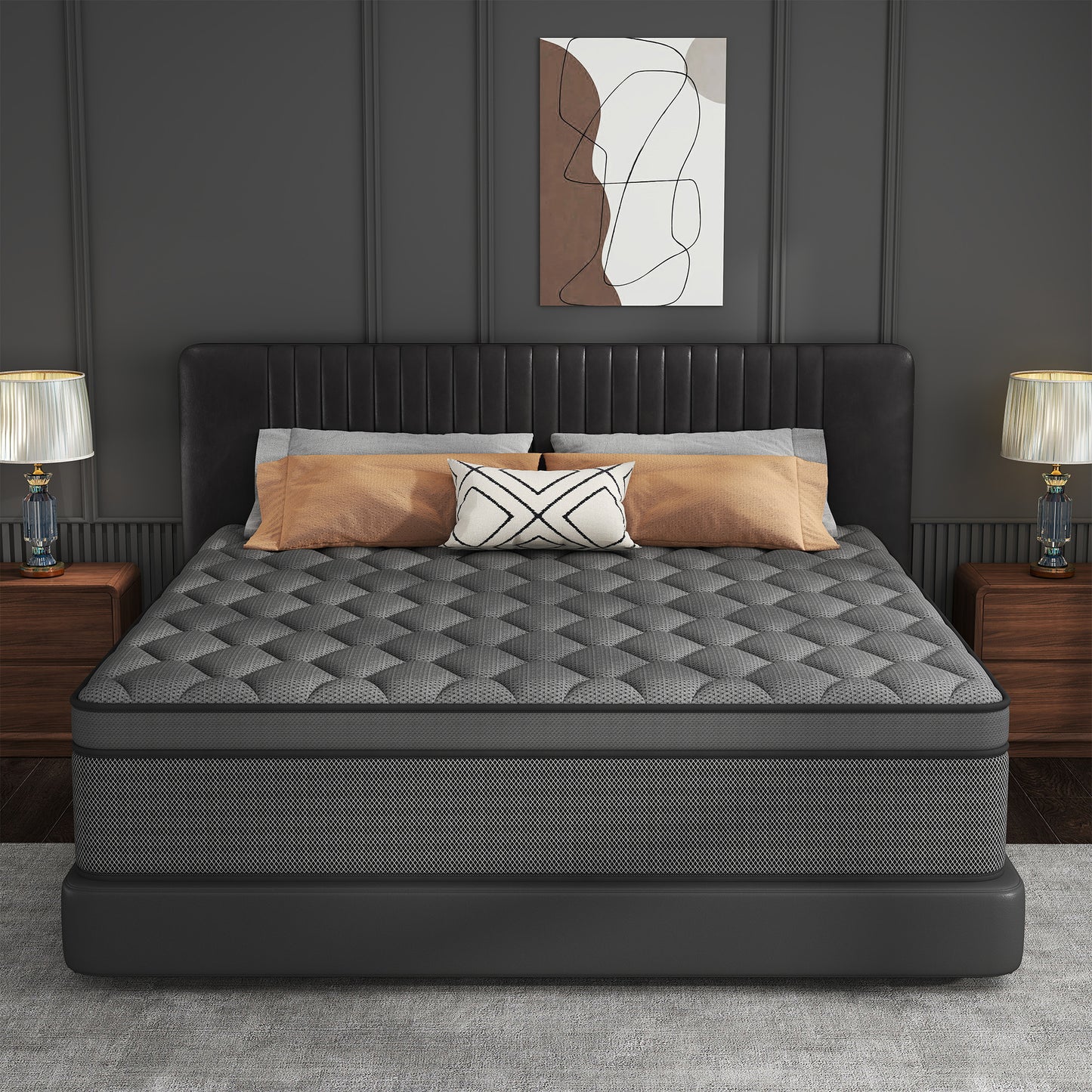 Mokiiya 12/14 INCH TWIN FULL QUEEN KING MATTRESS ,HYBRID MATTRESSES MEDIUM FIRM IN A BOX