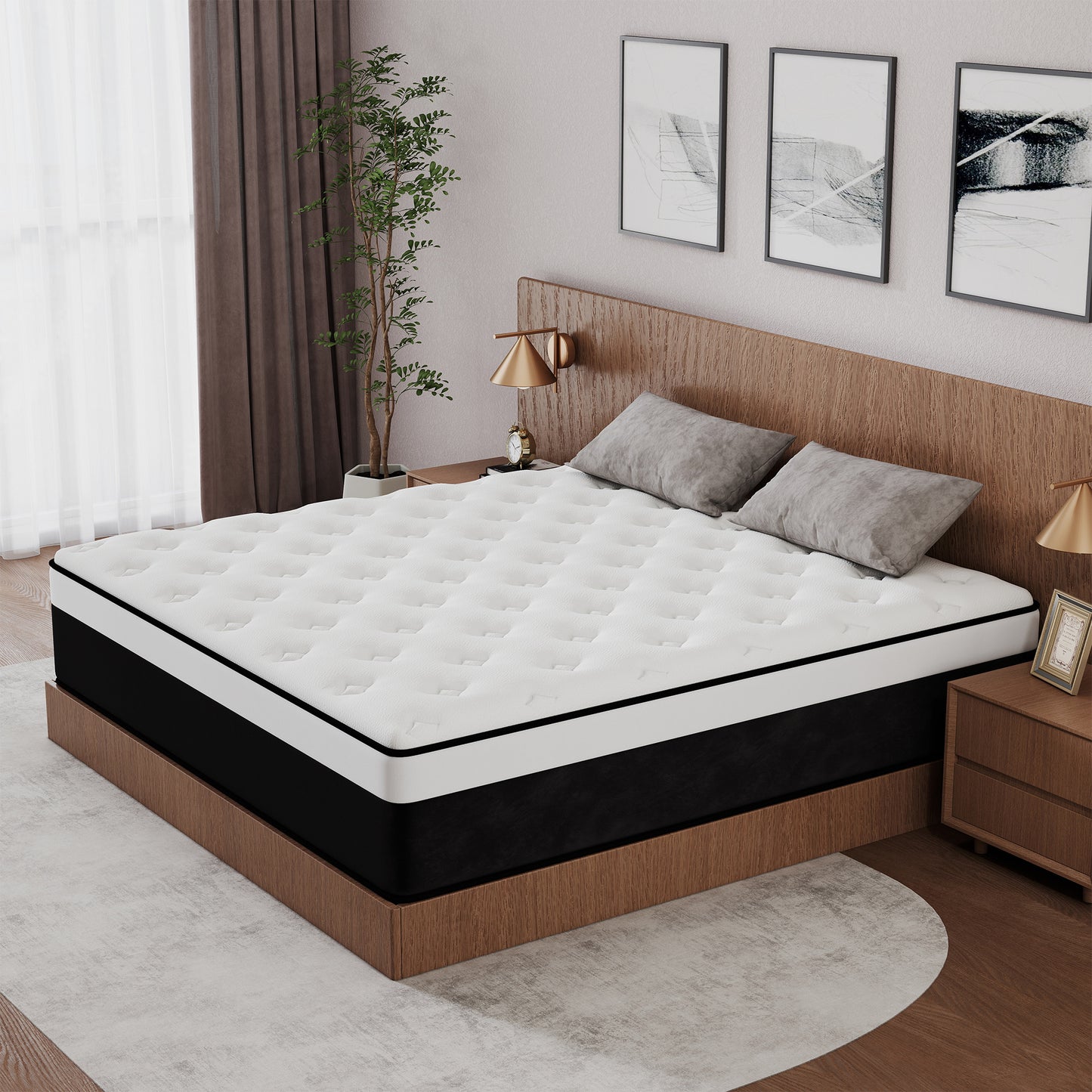 Mokiiya 8/10/12/14 INCH TWIN FULL QUEEN KING MATTRESS ,HYBRID MATTRESSES MEDIUM FIRM IN A BOX
