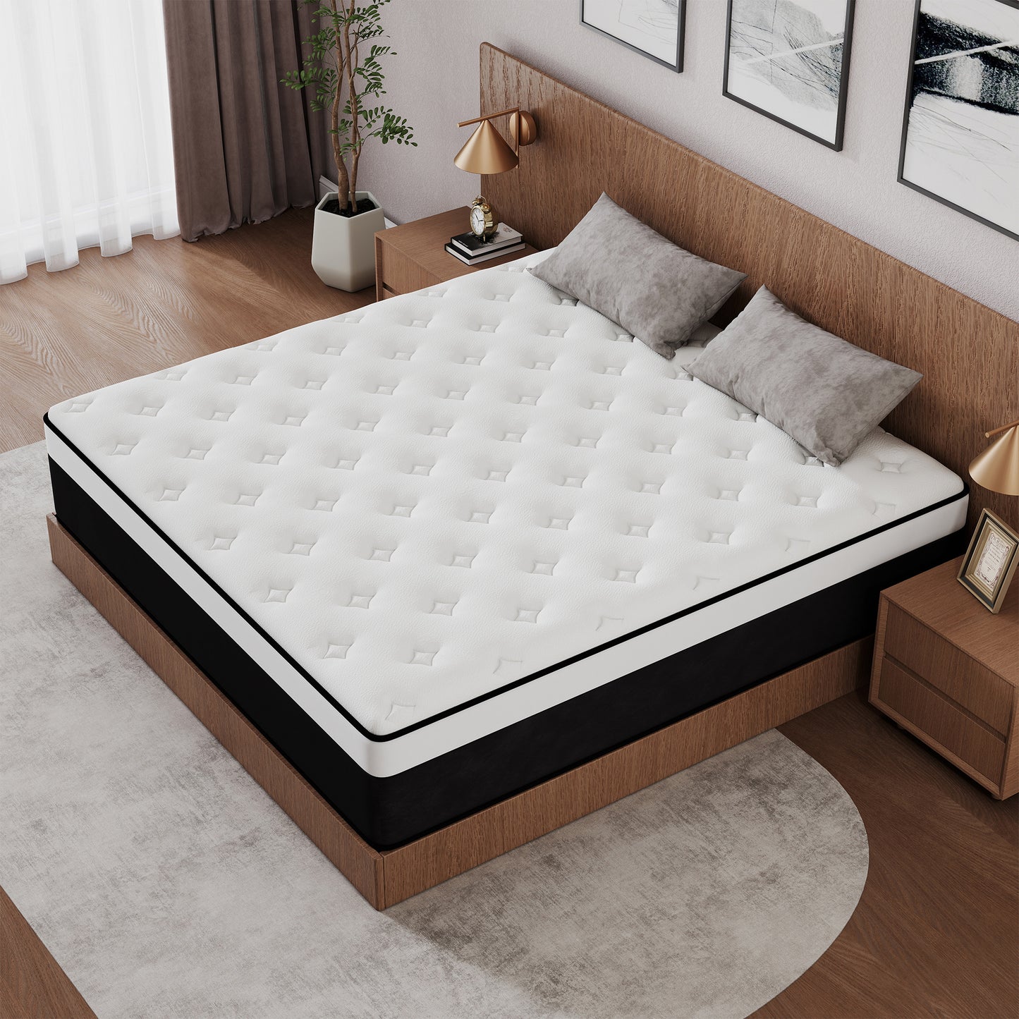 Mokiiya 8/10/12/14 INCH TWIN FULL QUEEN KING MATTRESS ,HYBRID MATTRESSES MEDIUM FIRM IN A BOX