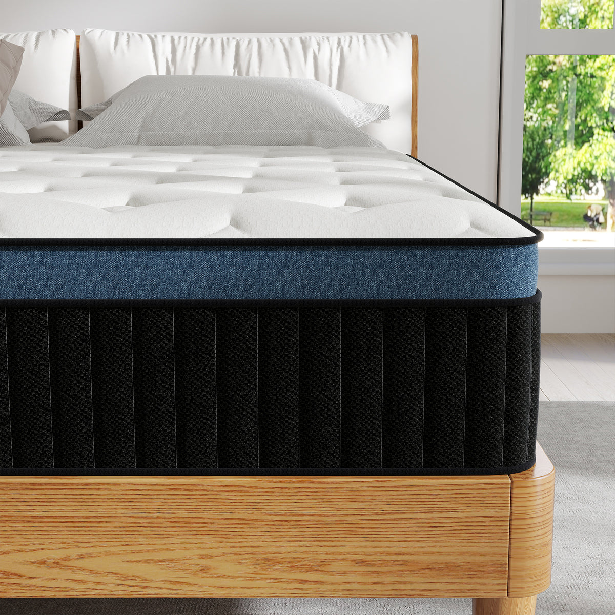 KVIWASHA TWIN FULL QUEEN KING MATTRESS 12/14 INCH MEMORY FOAM AND SPRING HYBRID MATTRESS IN A BOX PRESSURE RELIEF, BREATHABLE