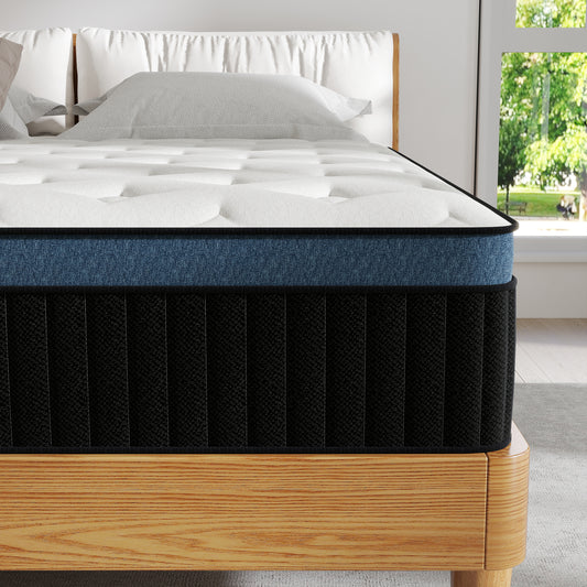 KVIWASHA TWIN FULL QUEEN KING MATTRESS 12/14 INCH MEMORY FOAM AND SPRING HYBRID MATTRESS IN A BOX PRESSURE RELIEF, BREATHABLE