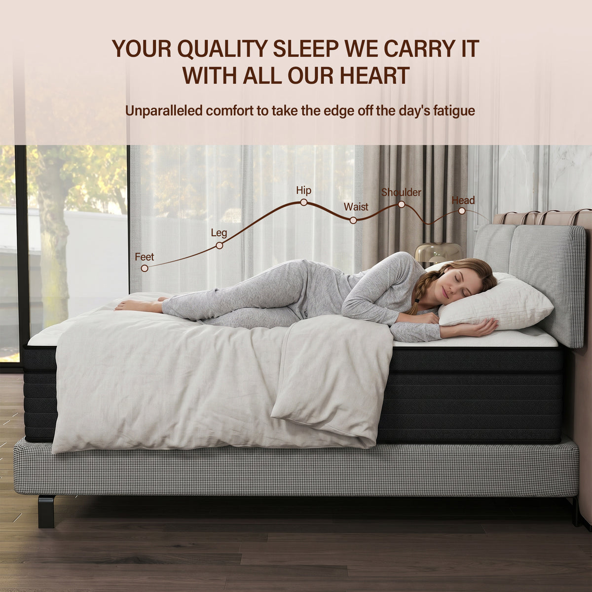 DalisTairy 12/14 INCH TWIN FULL QUEEN KING MATTRESS ,HYBRID MATTRESSES MEDIUM FIRM IN A BOX