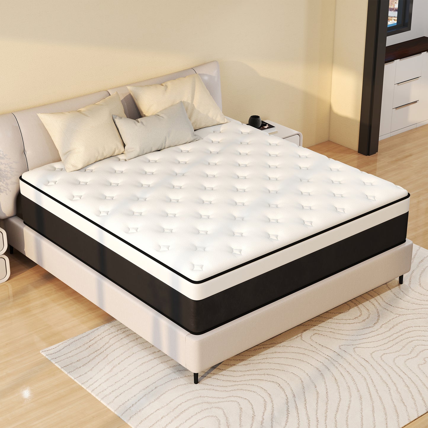 Kviwasha 10/12/14 INCH TWIN FULL QUEEN KING MATTRESS MEDIUM COMFORT TWIN SIZE FOR ADULT HYBRID MATTRESS IN A BOX