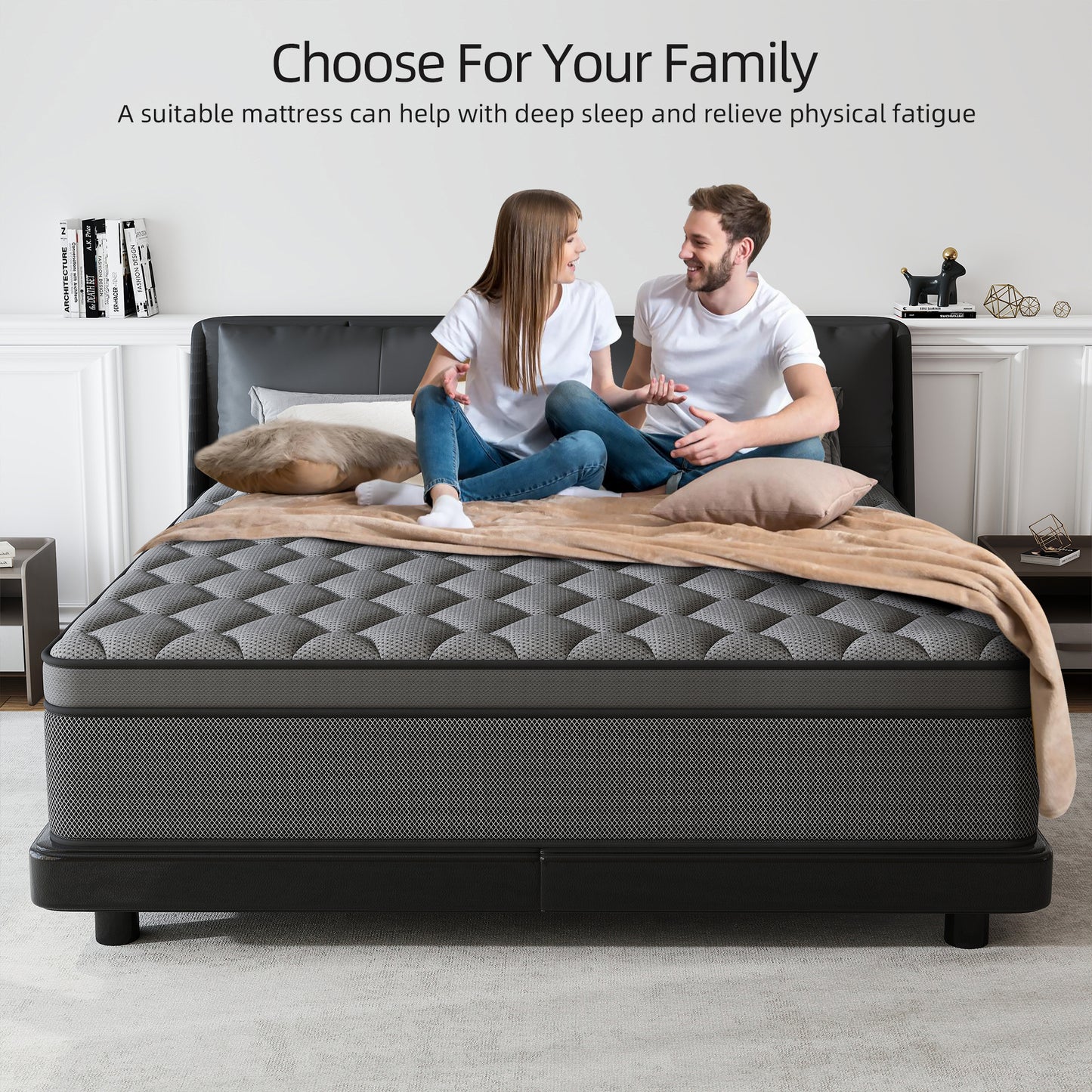 lemontalking 12 INCH TWIN FULL QUEEN KING MATTRESS MEDIUM COMFORT TWIN SIZE FOR ADULT HYBRID MATTRESS IN A BOX