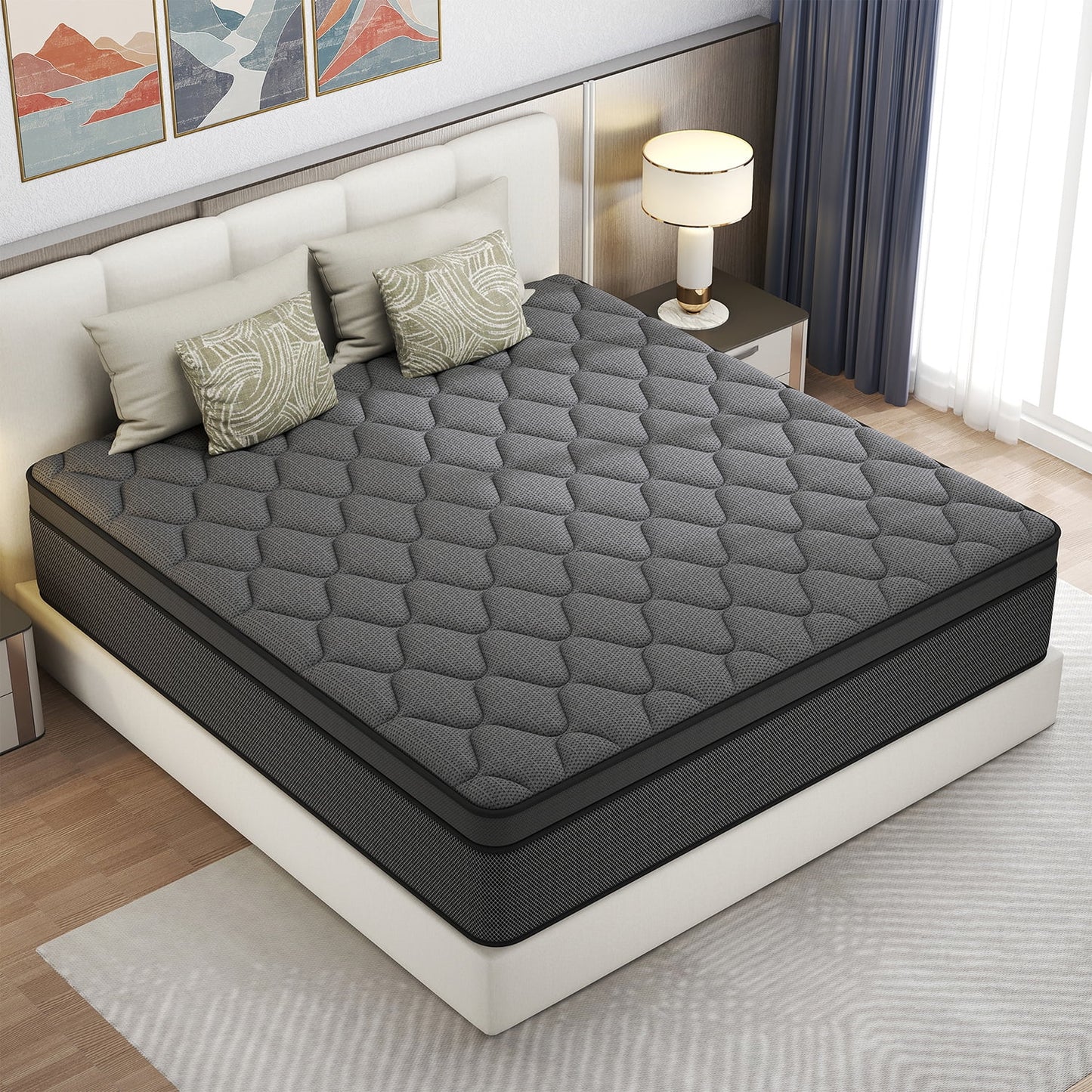 Abunitt 12/14 INCH TWIN FULL QUEEN KING MATTRESS MEDIUM COMFORT TWIN SIZE FOR ADULT HYBRID MATTRESS IN A BOX