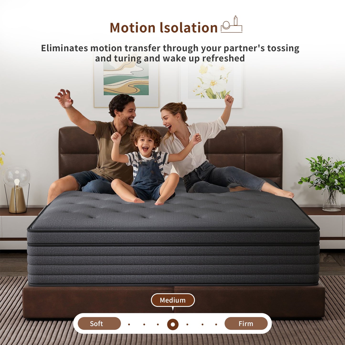 Abunitt 8/10/12/14 INCH TWIN FULL QUEEN KING MATTRESS MEDIUM COMFORT TWIN SIZE FOR ADULT HYBRID MATTRESS IN A BOX