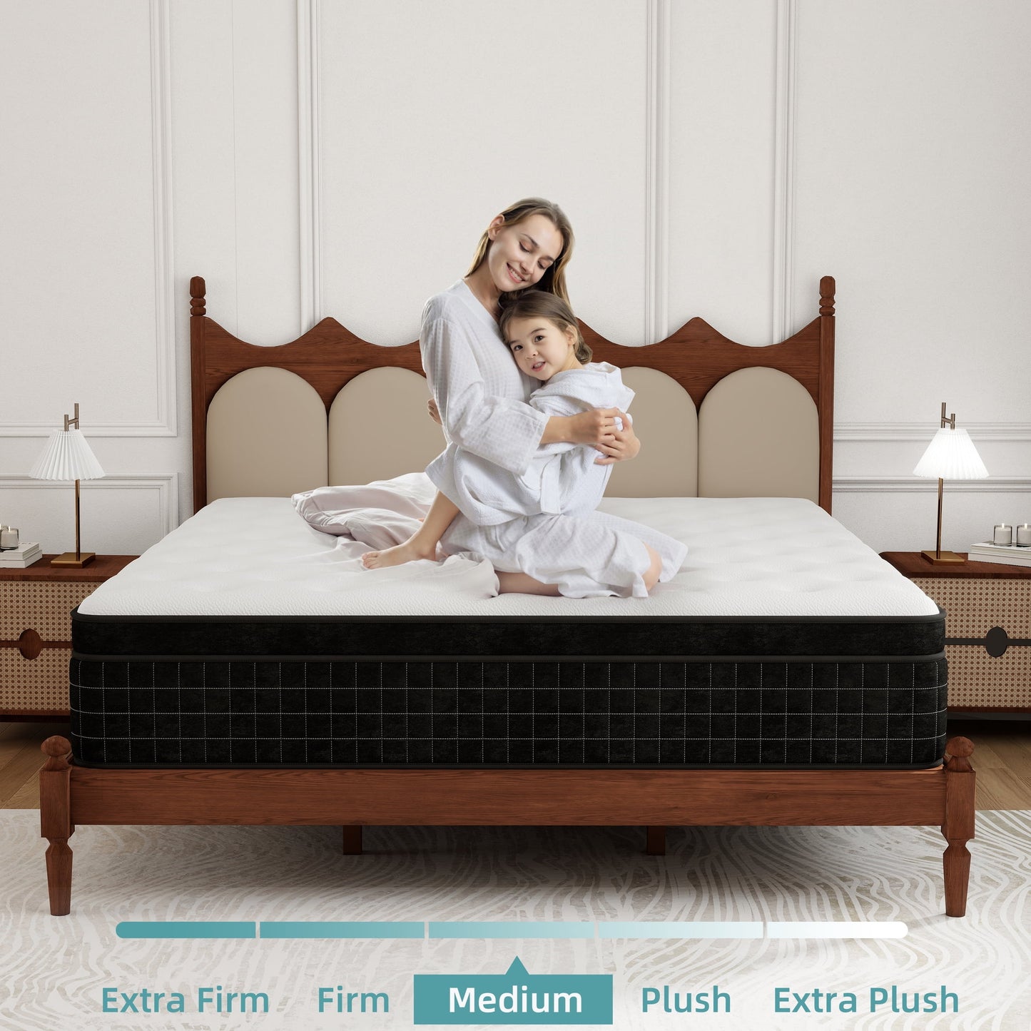 Mokiiya 12/14 INCH TWIN FULL QUEEN KING MATTRESS ,HYBRID MATTRESSES MEDIUM FIRM IN A BOX