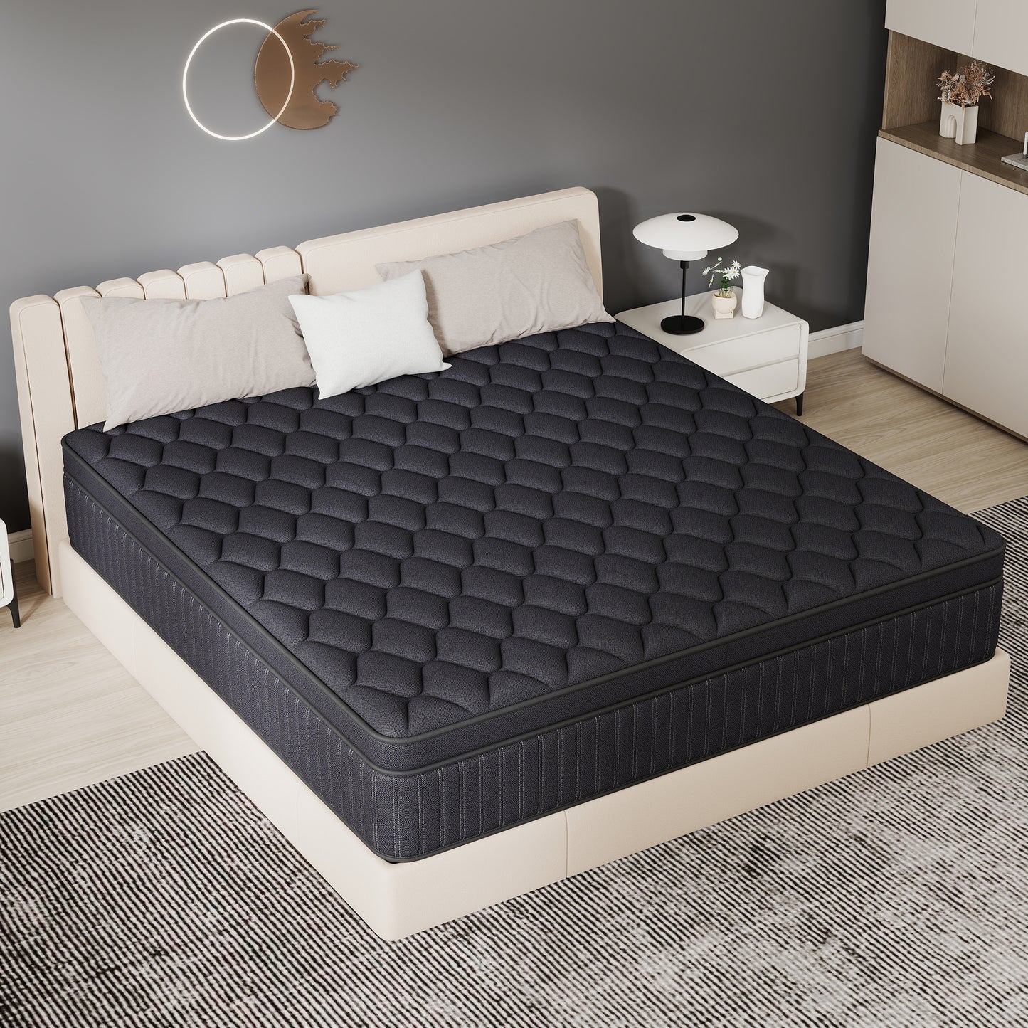 Yilicy 12/14 INCH TWIN FULL QUEEN KING ADULT MATTRESS WITH POCKET SPRING HYBRID MEMORY FOAM MEDIUM FIRM MATTRESS