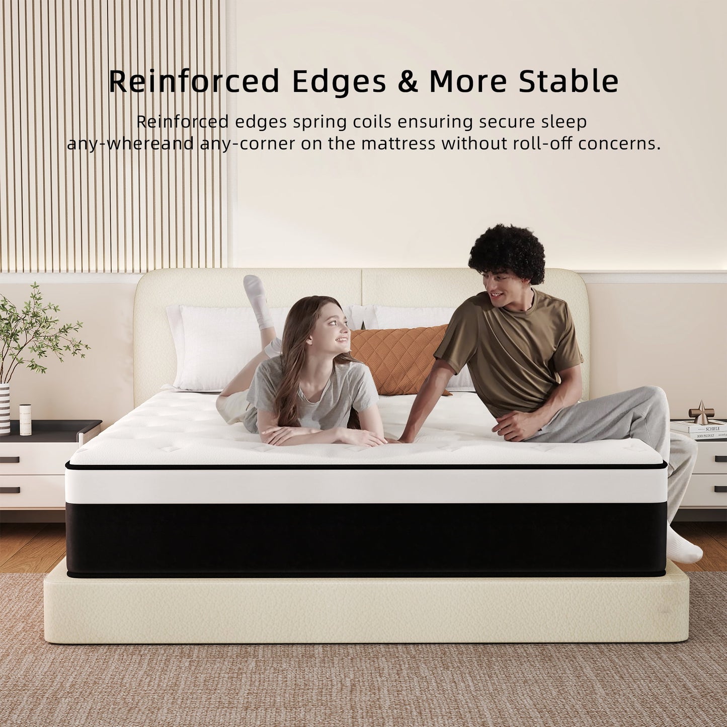 Abunitt 8/10/12/14 INCH TWIN FULL QUEEN KING MATTRESS MEDIUM COMFORT TWIN SIZE FOR ADULT HYBRID MATTRESS IN A BOX