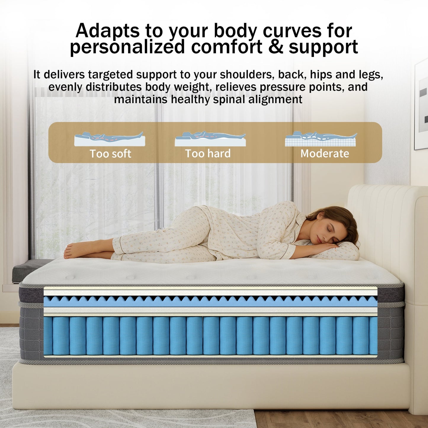 DalisTairy 10/12/14 INCH TWIN FULL QUEEN KING SIZE MATTRESS MEDIUM COMFORT FULL SIZE FOR ADULT HYBRID MATTRESS IN A BOX