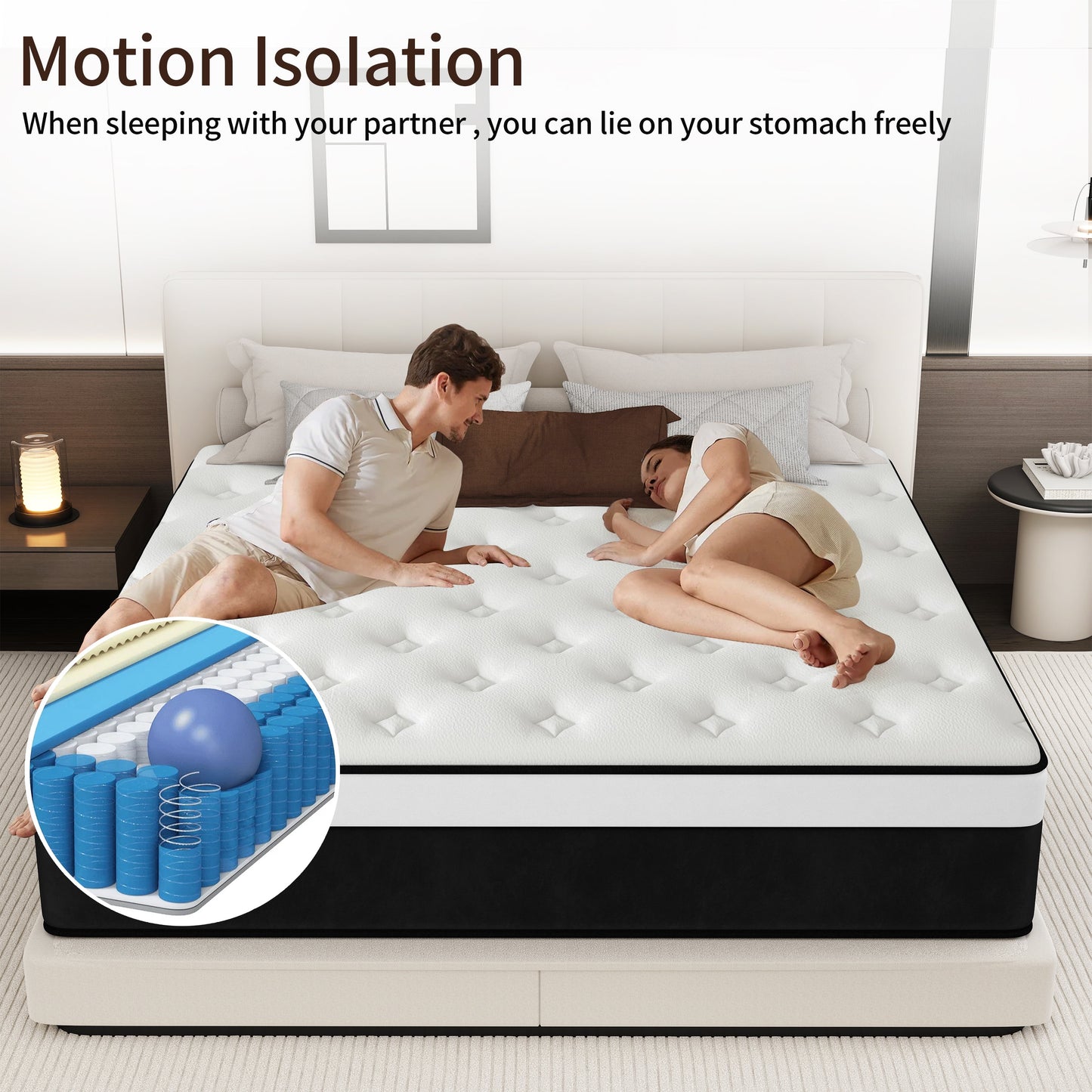 DalisTairy 8/10/12/14 INCH TWIN FULL QUEEN KING MATTRESS MEDIUM COMFORT TWIN SIZE FOR ADULT HYBRID MATTRESS IN A BOX