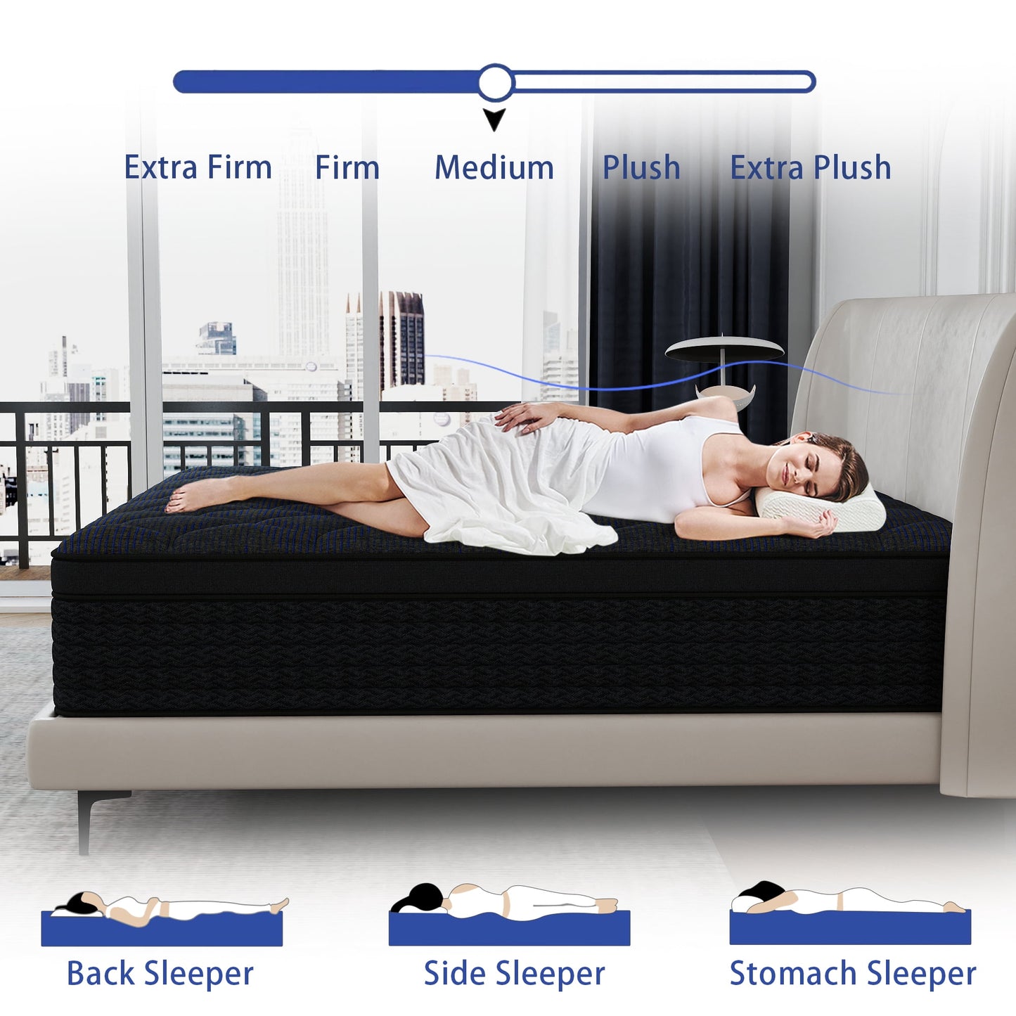 Abunitt 12/14 INCH TWIN FULL QUEEN KING MATTRESS MEDIUM COMFORT TWIN SIZE FOR ADULT HYBRID MATTRESS IN A BOX