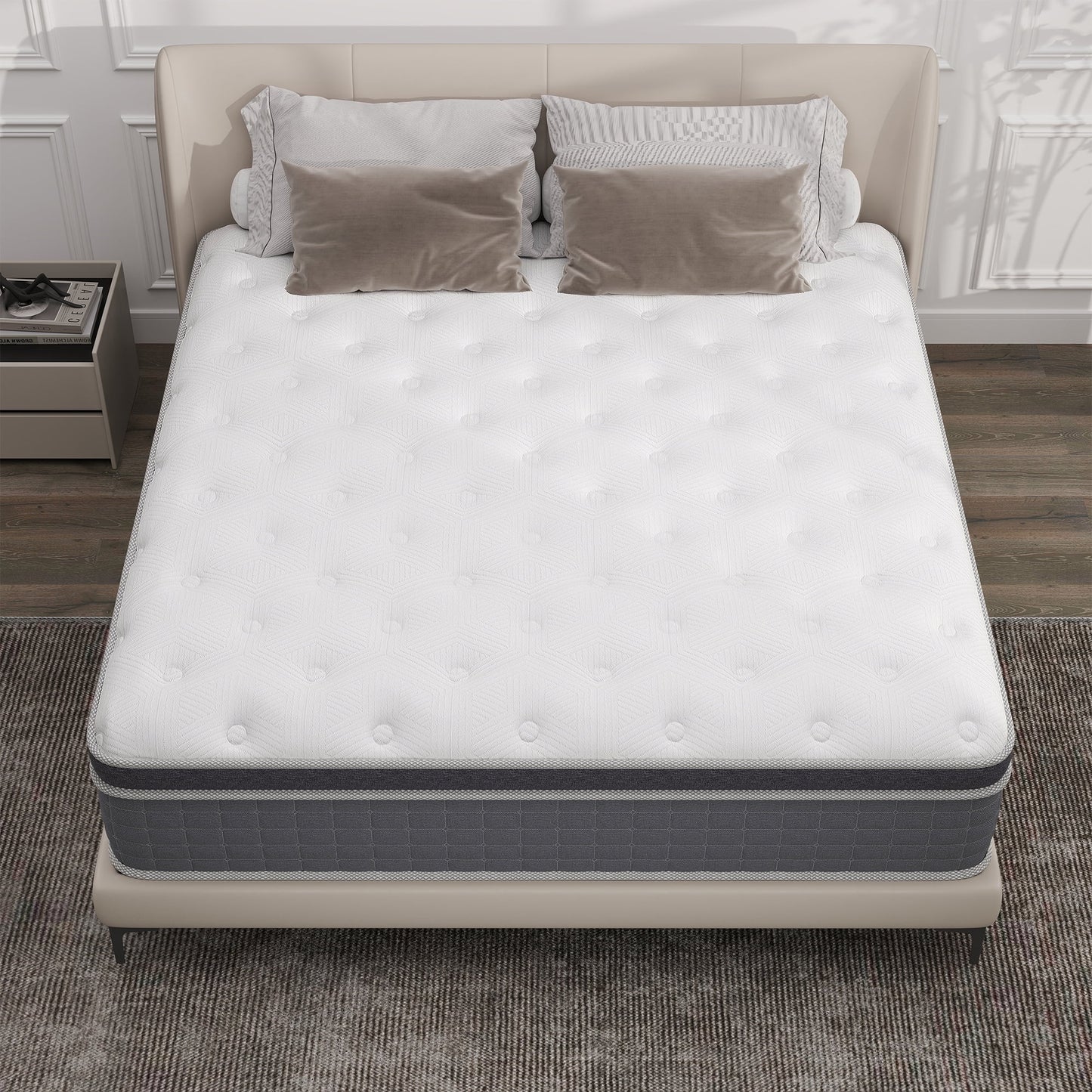 Mulinature 10/12/14 INCH TWIN FULL QUEEN KING MATTRESS MEDIUM COMFORT TWIN SIZE FOR ADULT HYBRID MATTRESS IN A BOX