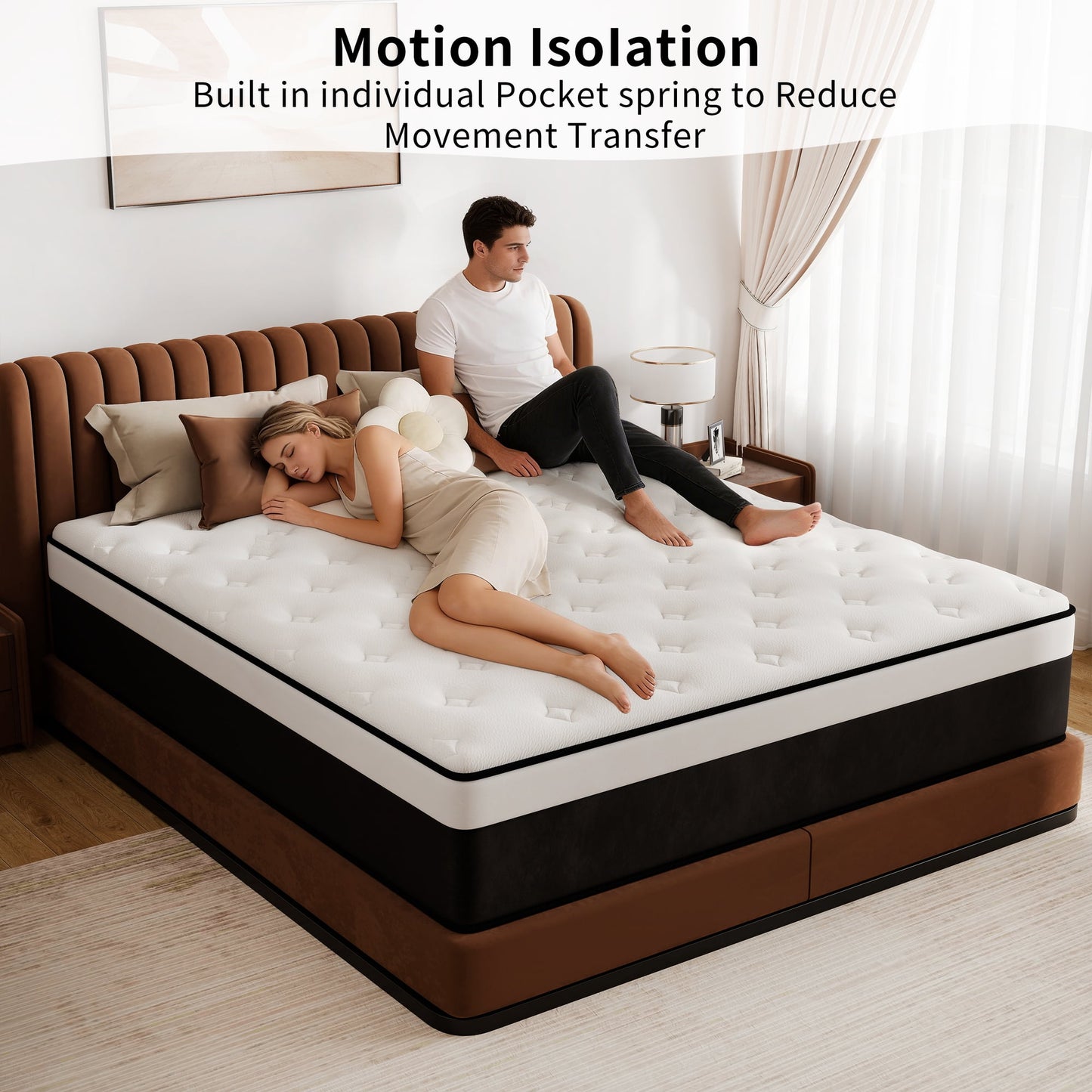 Mokiiya 8/10/12/14 INCH TWIN FULL QUEEN KING MATTRESS MEDIUM COMFORT TWIN SIZE FOR ADULT HYBRID MATTRESS IN A BOX