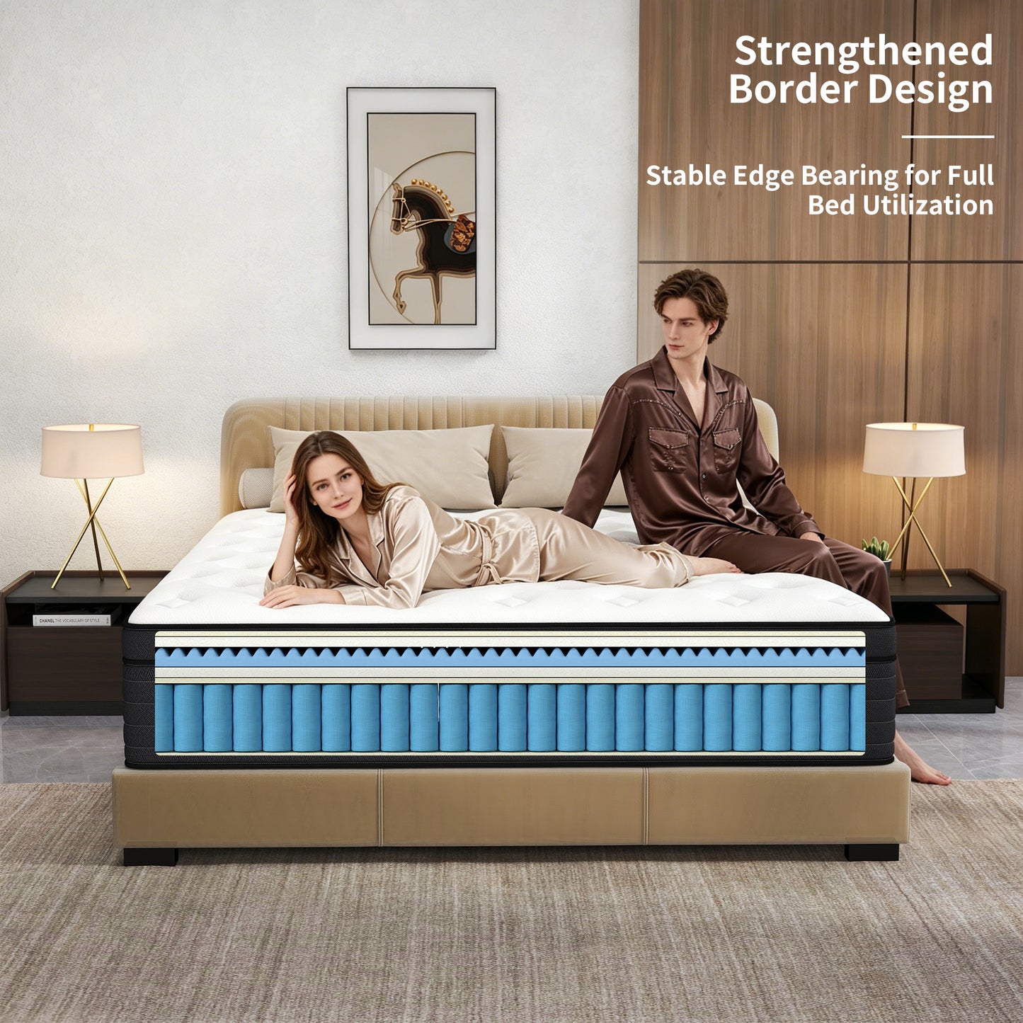 Mokiiya 8/10/12/14 INCH TWIN FULL QUEEN KING MATTRESS ,HYBRID MATTRESSES MEDIUM FIRM IN A BOX