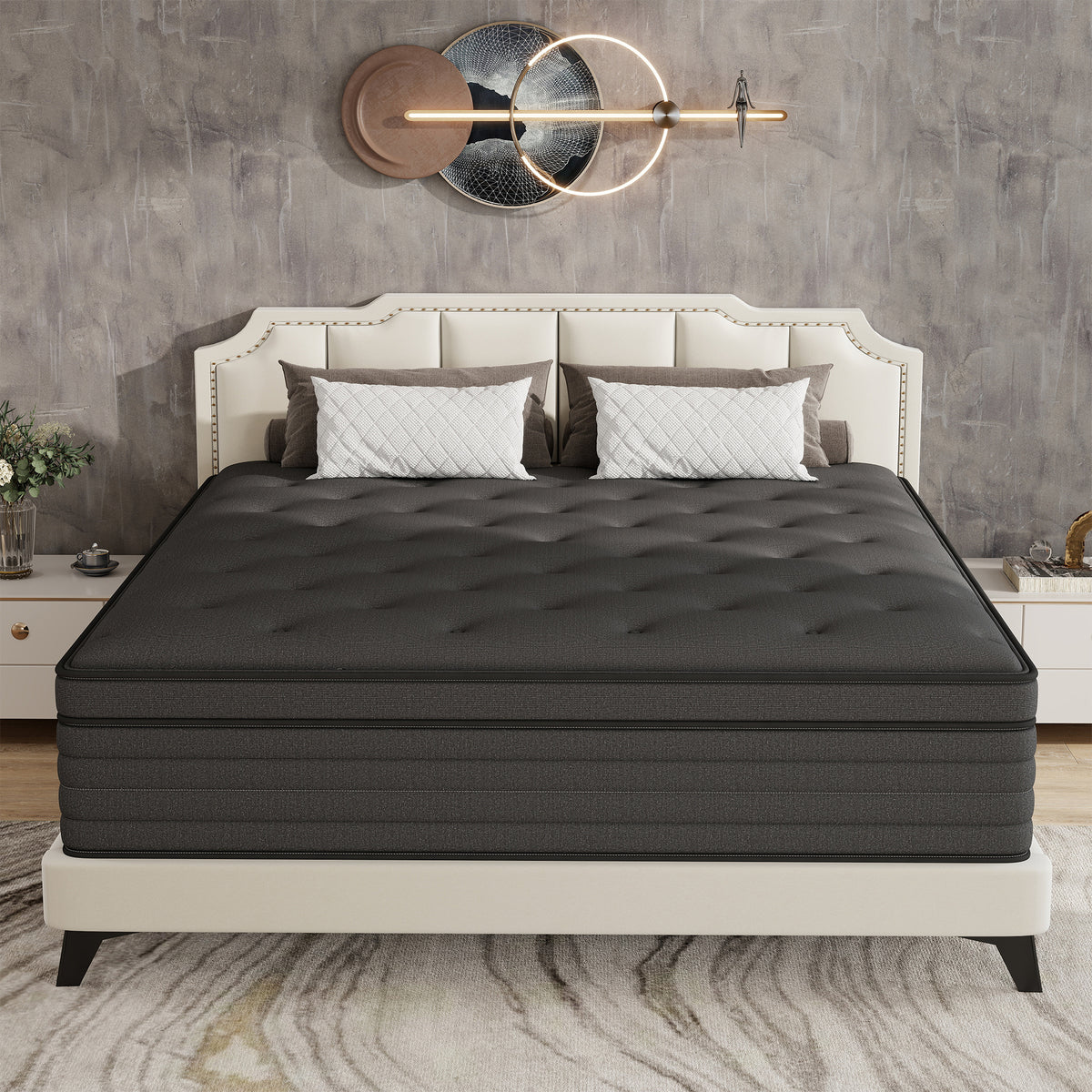 Mokiiya 14 inch Full Mattress, Gel Memory Foam & Spring Hybrid Medium Comfort Mattress in a Box