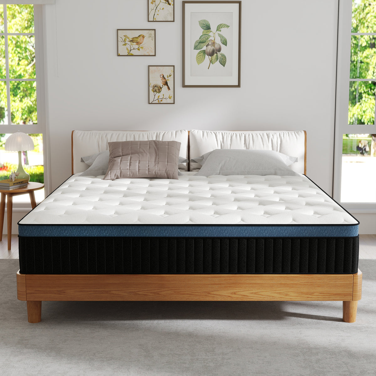 KVIWASHA TWIN FULL QUEEN KING MATTRESS 12/14 INCH MEMORY FOAM AND SPRING HYBRID MATTRESS IN A BOX PRESSURE RELIEF, BREATHABLE